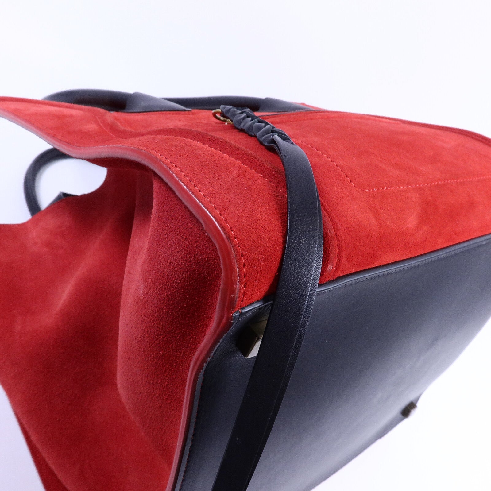 CELINE 牛皮/麂皮皮革Micro Luggage手挽袋