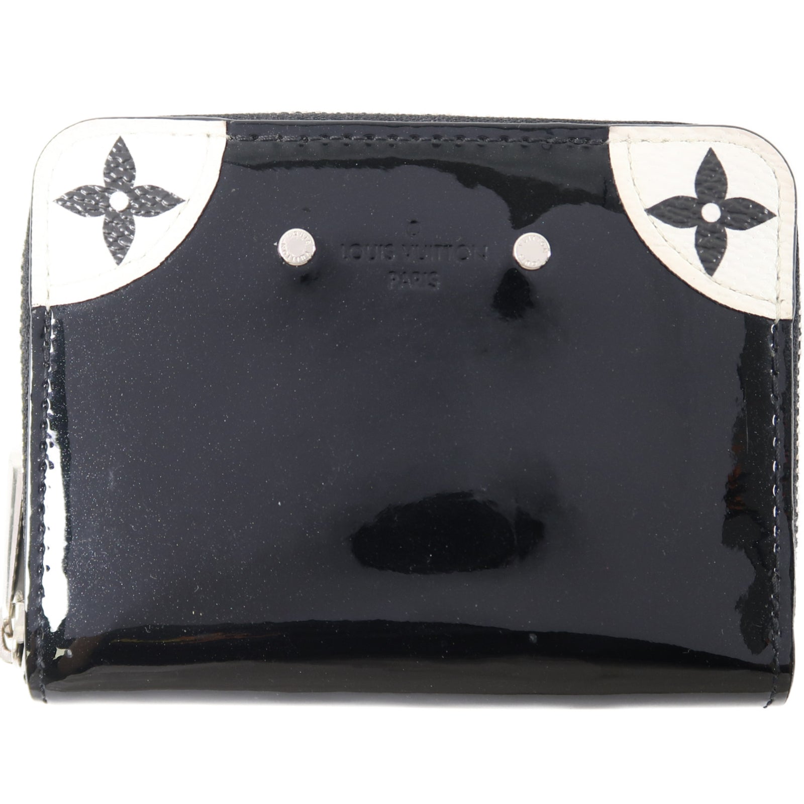 LOUIS VUITTON Vernis Coin/Card Case銀扣卡片套/鎖匙包黑色