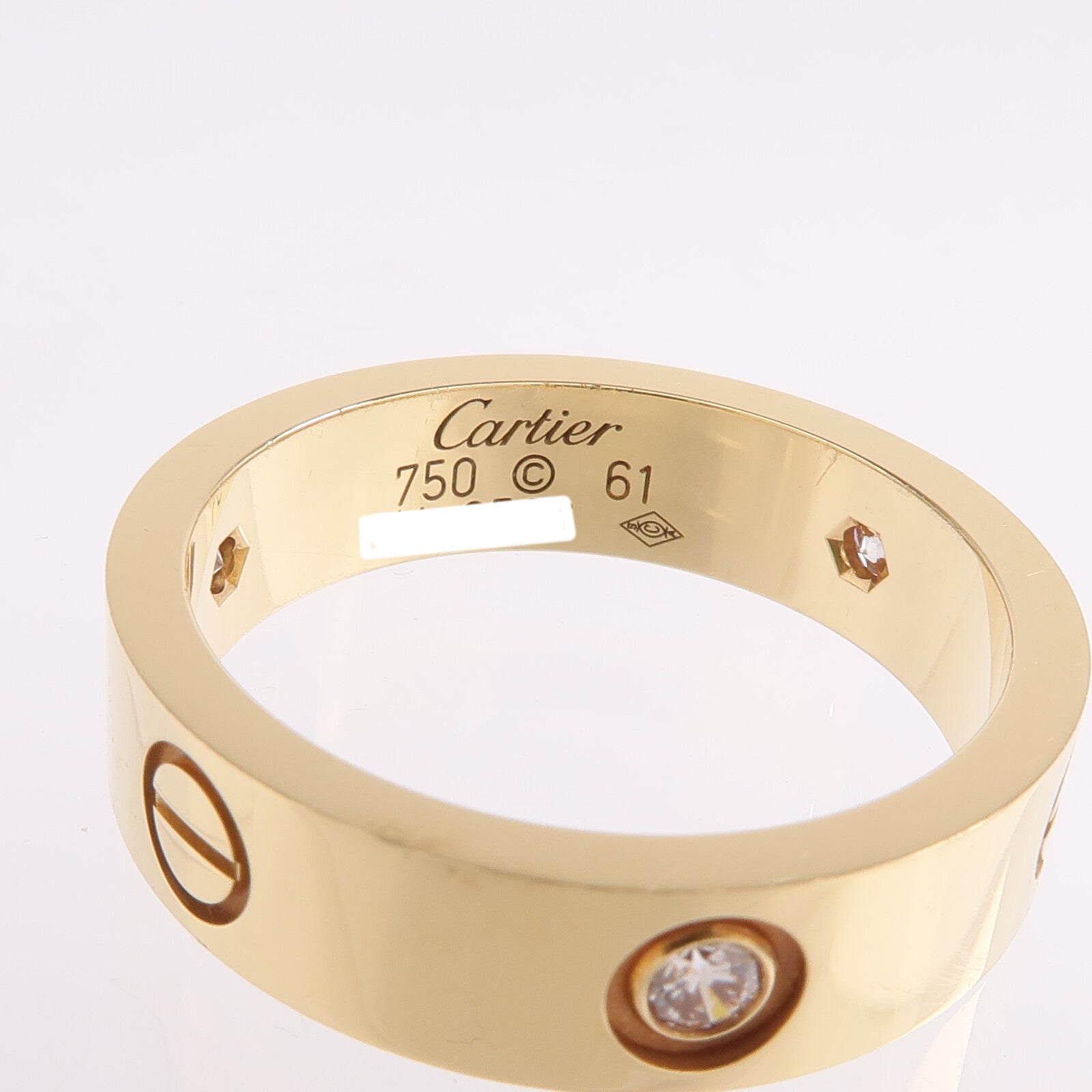 CARTIER 18K黃金Love Ring 3 Diamonds鑽石戒指
