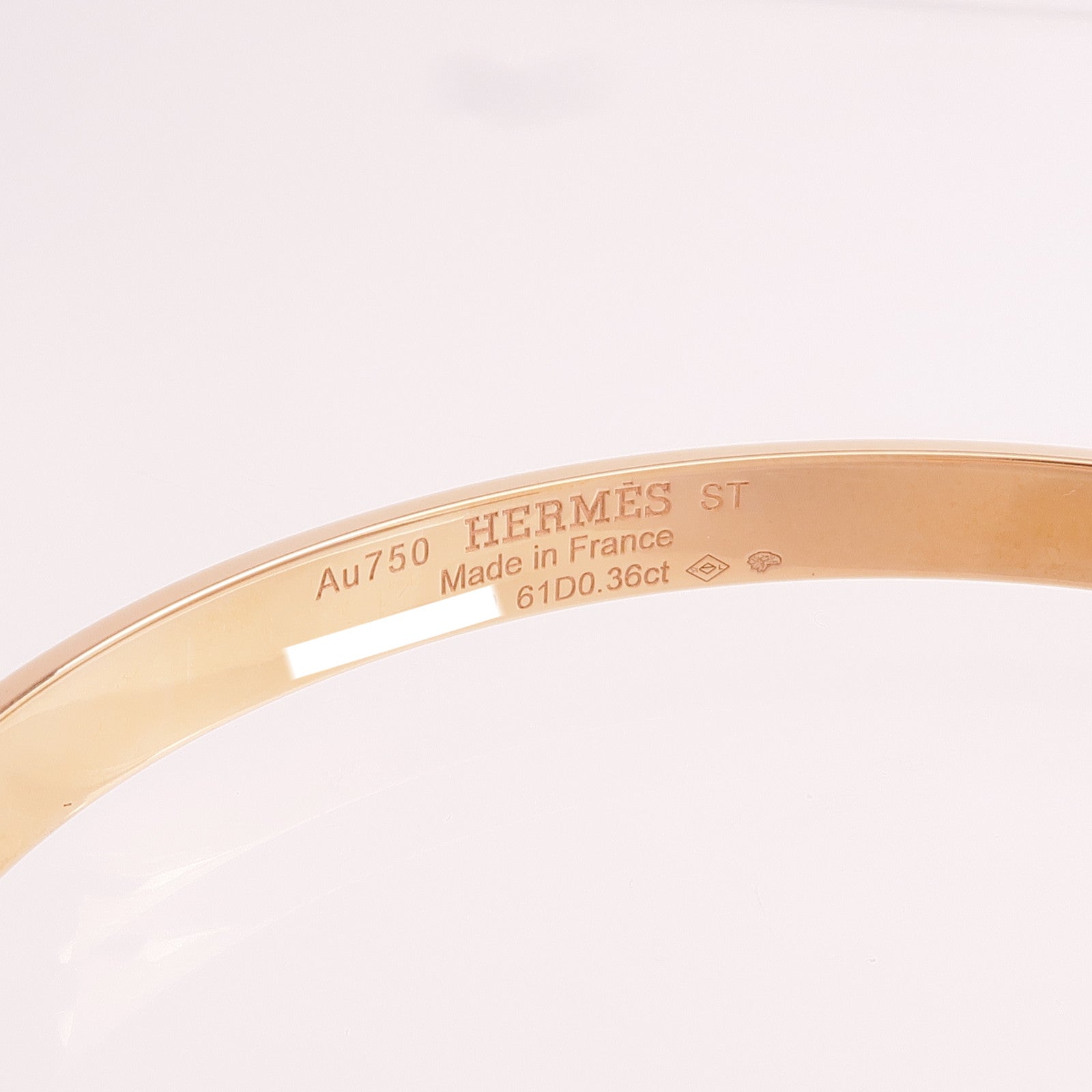 HERMES 18K玫瑰金Kelly Diamond Bracelet鑽石手鐲