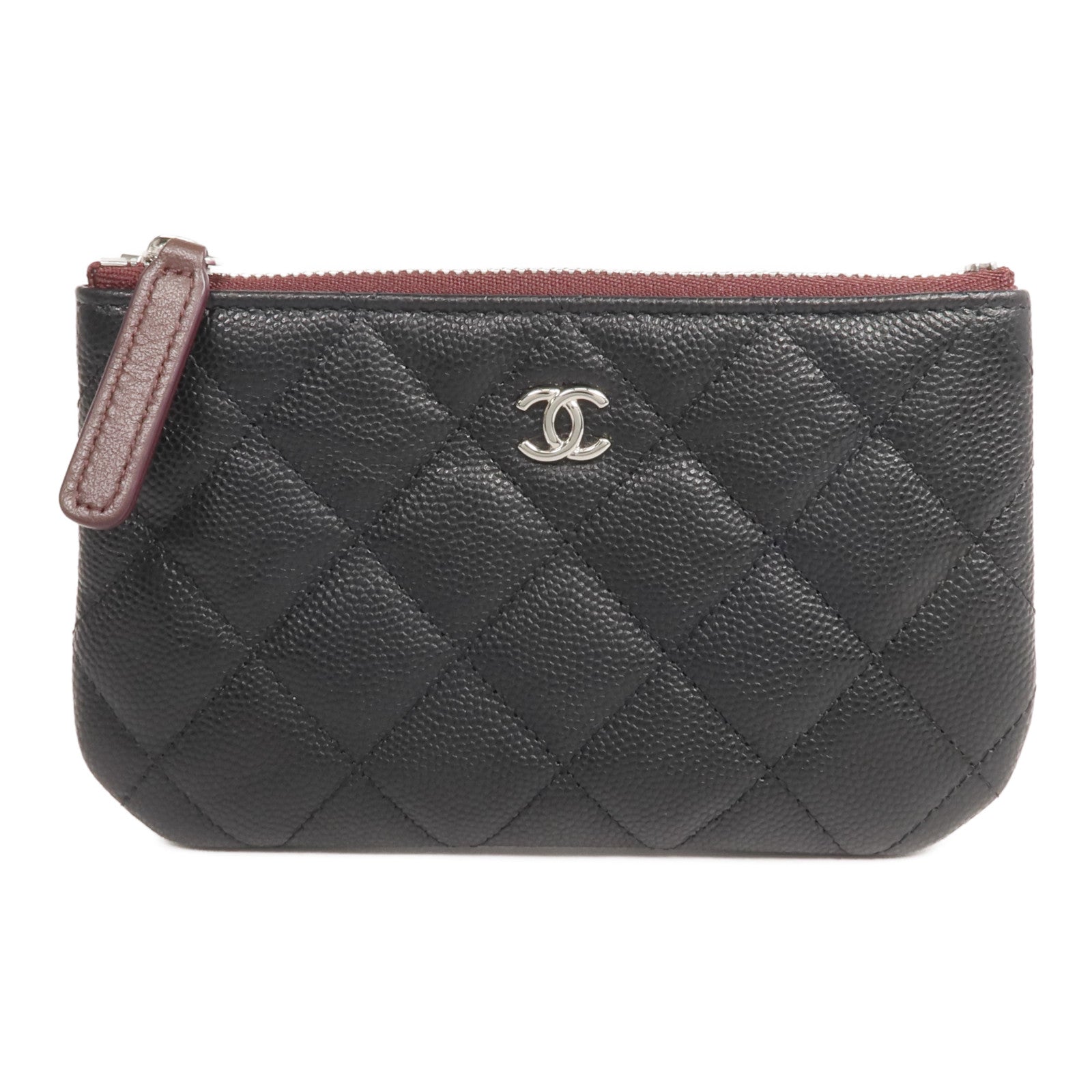 CHANEL 牛皮皮革Coin Case/Pouch銀扣零錢包/手拿包