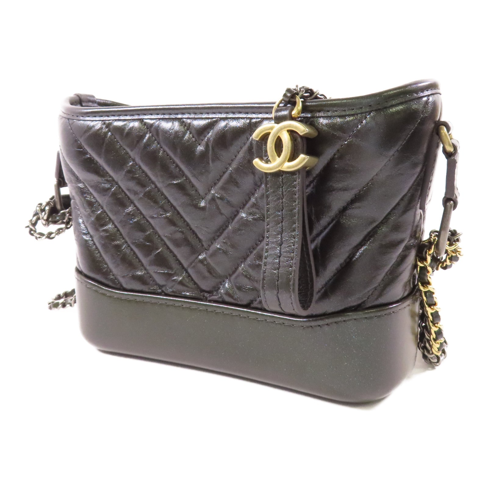 CHANEL 牛皮皮革Mini Gabrielle鏈帶肩背袋