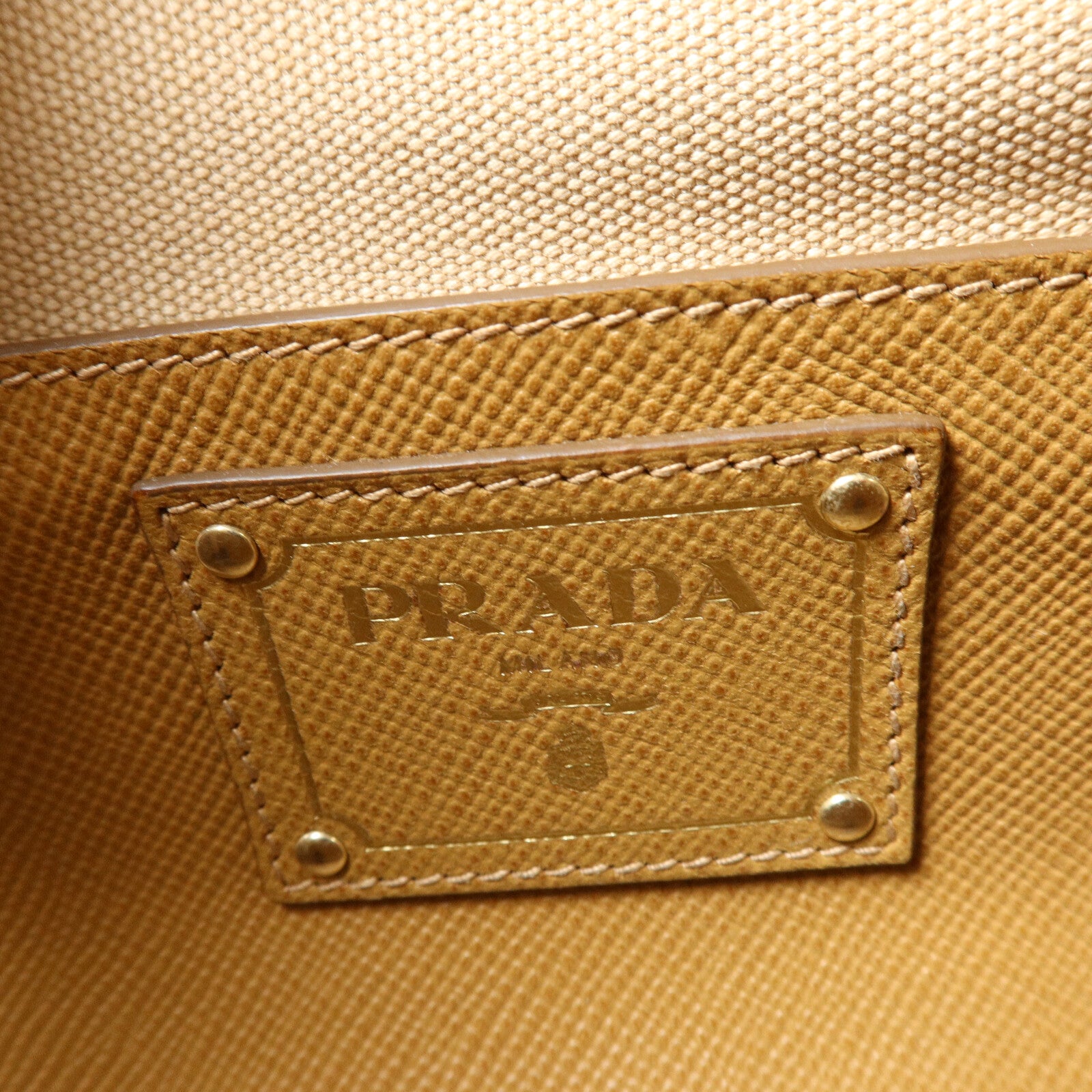 PRADA 牛皮皮革/帆布Hand Bag手挽袋
