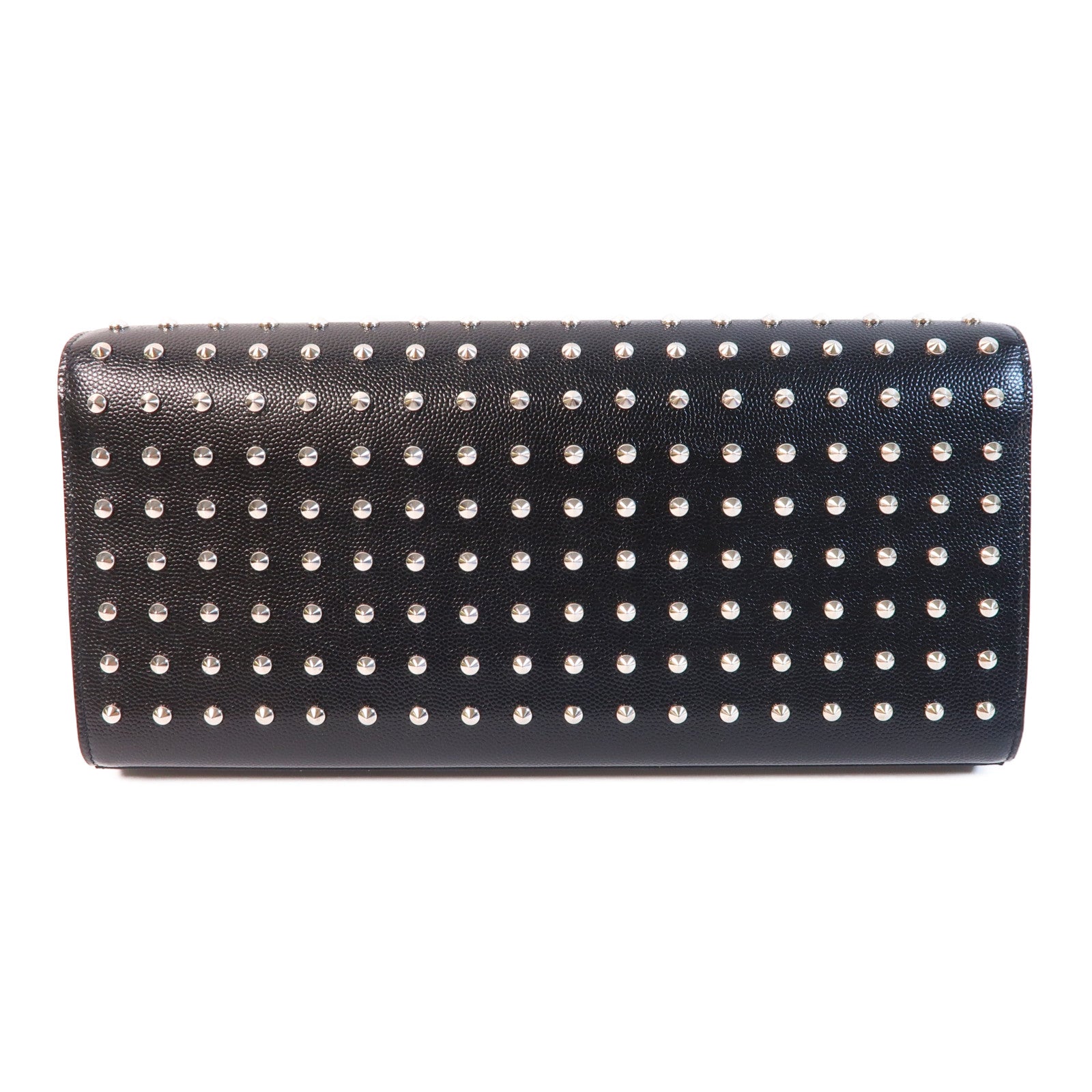 SAINT LAURENT 牛皮皮革Grain De poudre Matelasse studd銀扣手拿包
