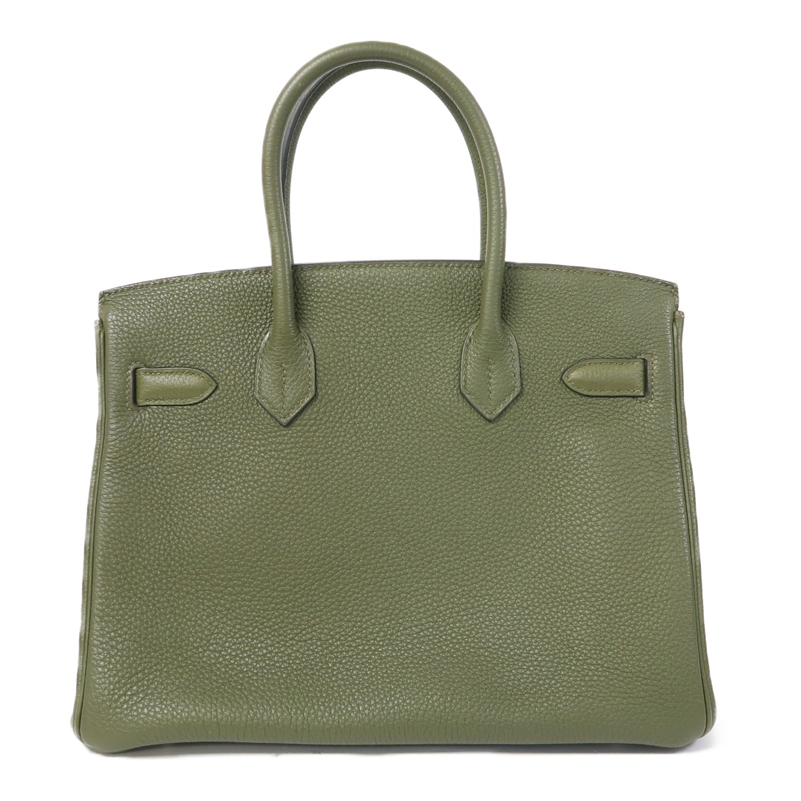 HERMES Togo皮革Birkin 30銀扣手挽袋Pelouse/草坪綠色
