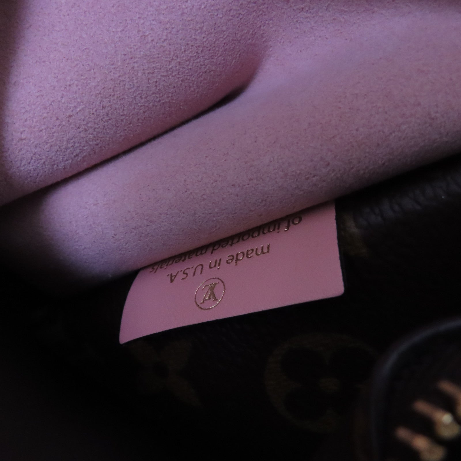 LOUIS VUITTON Monogram NeoNoe MM Shoulder Bag金扣肩背袋啡色/粉紅色