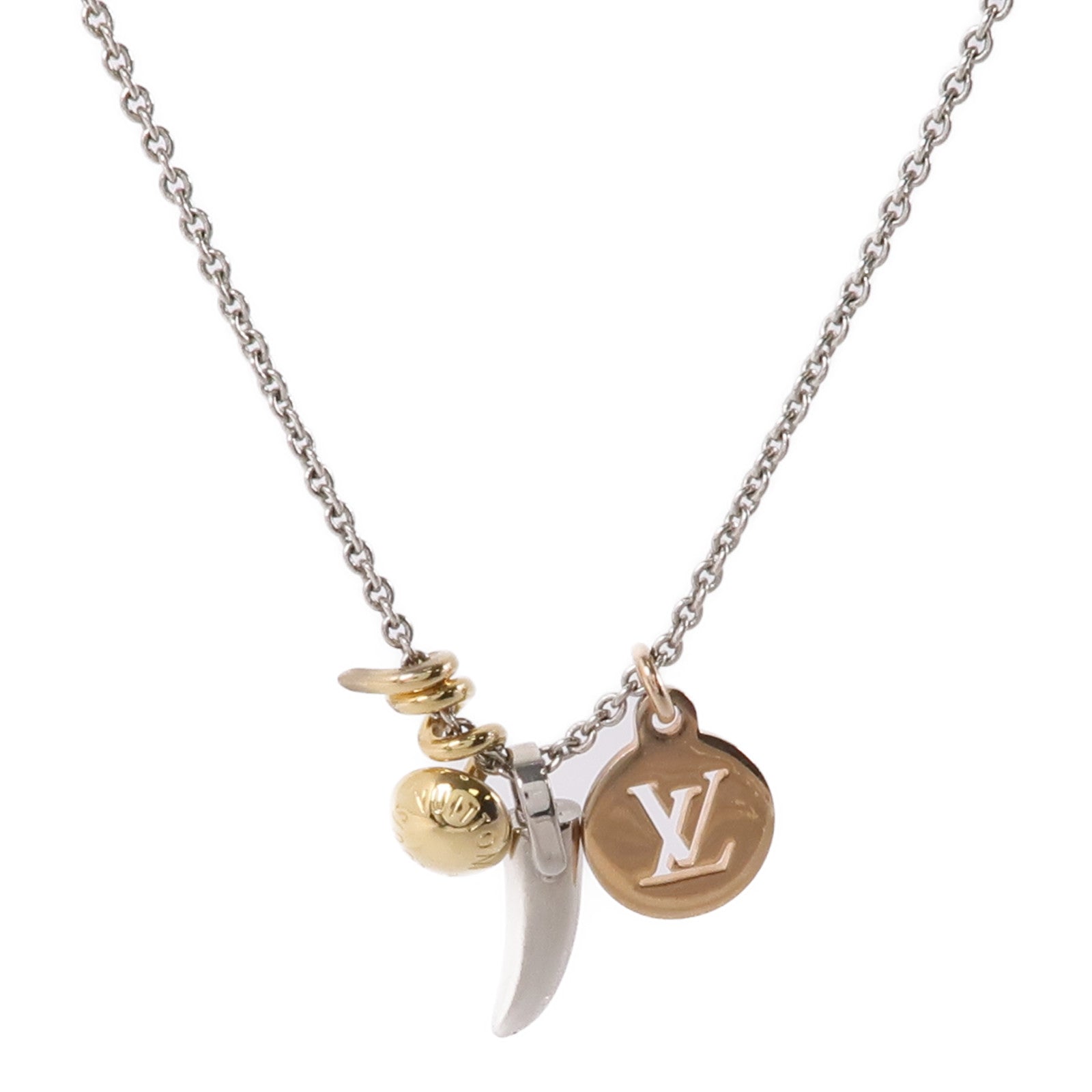 LOUIS VUITTON 金屬Safari Charms Pendant項鍊金色/銀色/銅色
