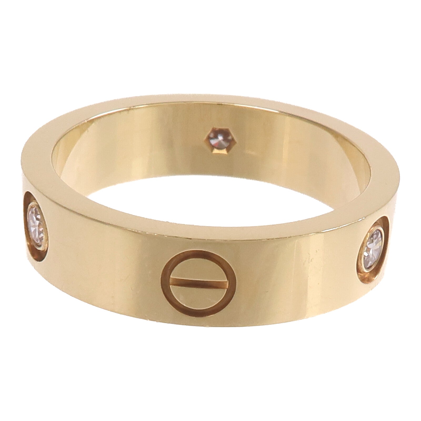 CARTIER 18K黃金Love Ring 3 Diamonds鑽石戒指