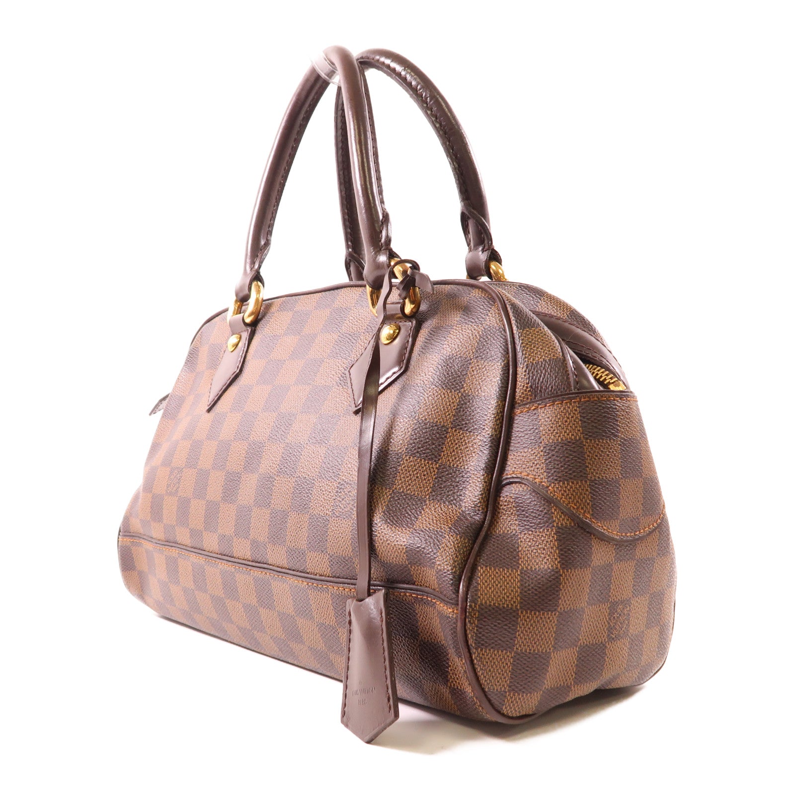 LOUIS VUITTON Damier Duomo金扣手挽袋棕色