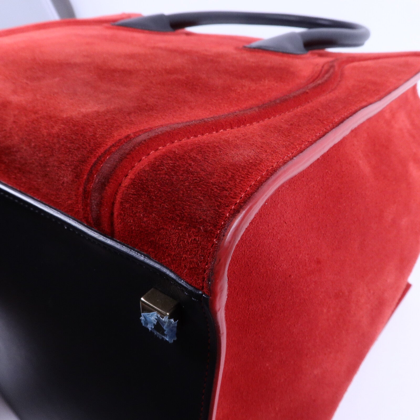 CELINE 牛皮/麂皮皮革Micro Luggage手挽袋