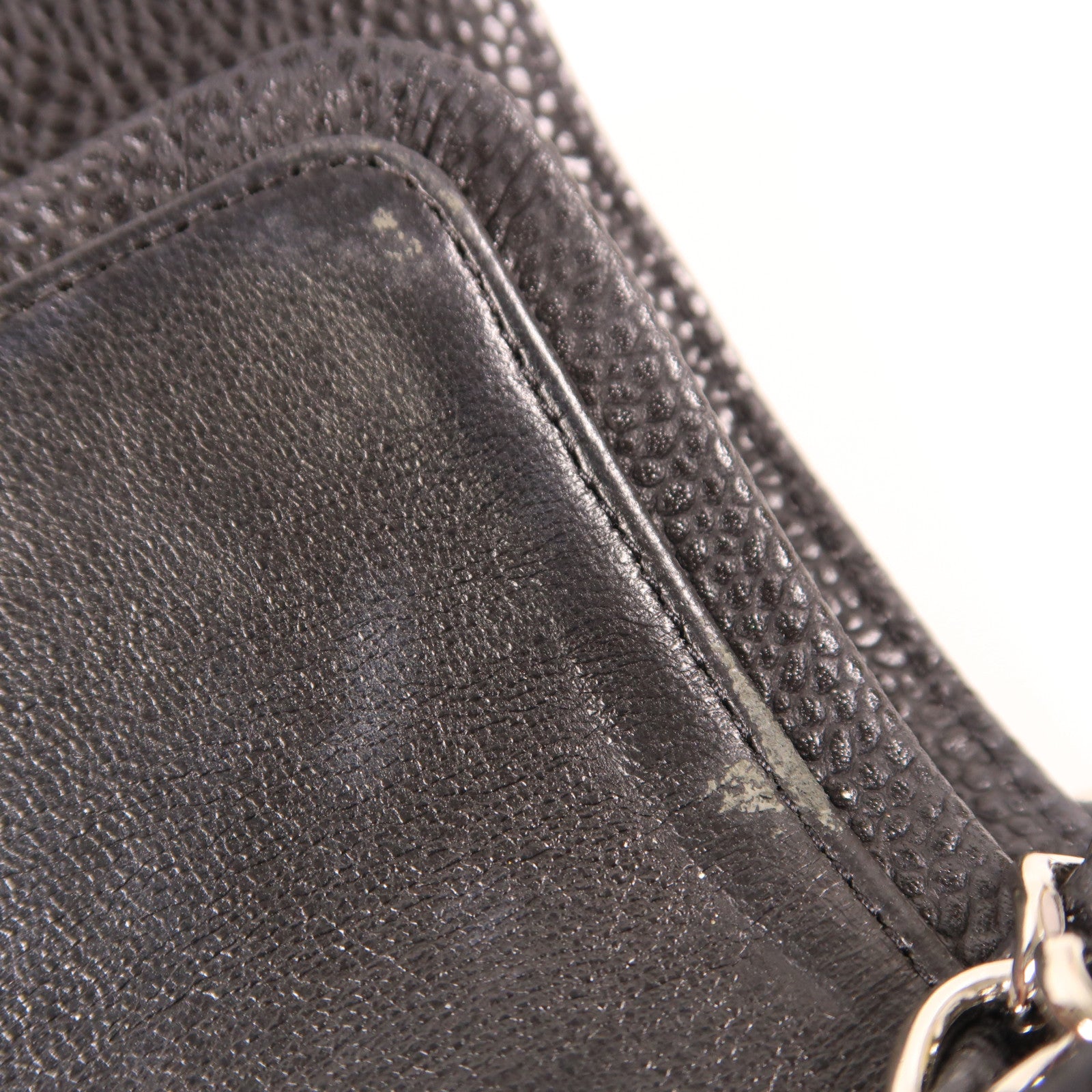 CHANEL 牛皮皮革Classic 23銀扣鏈帶肩背袋黑色