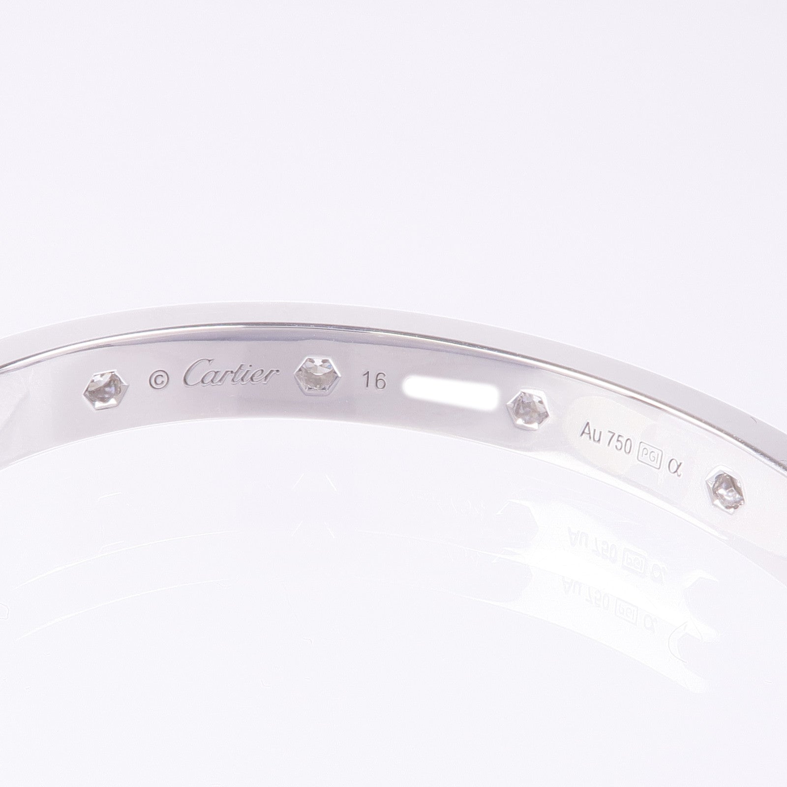 CARTIER 18K白金Love Bangle Full Diamonds鑽石手鏈Cartier#16