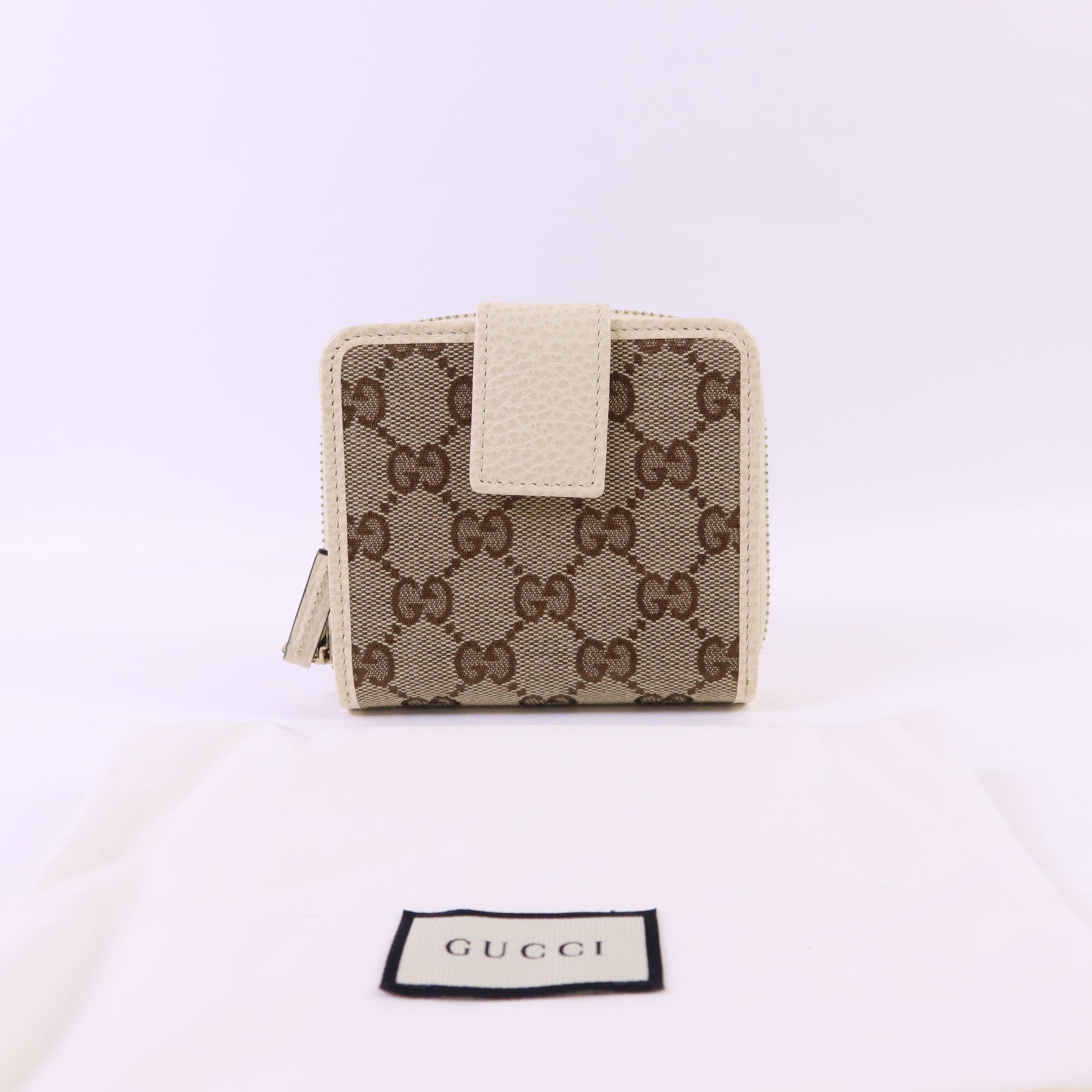 GUCCI 帆布Bifold Wallet金扣錢包