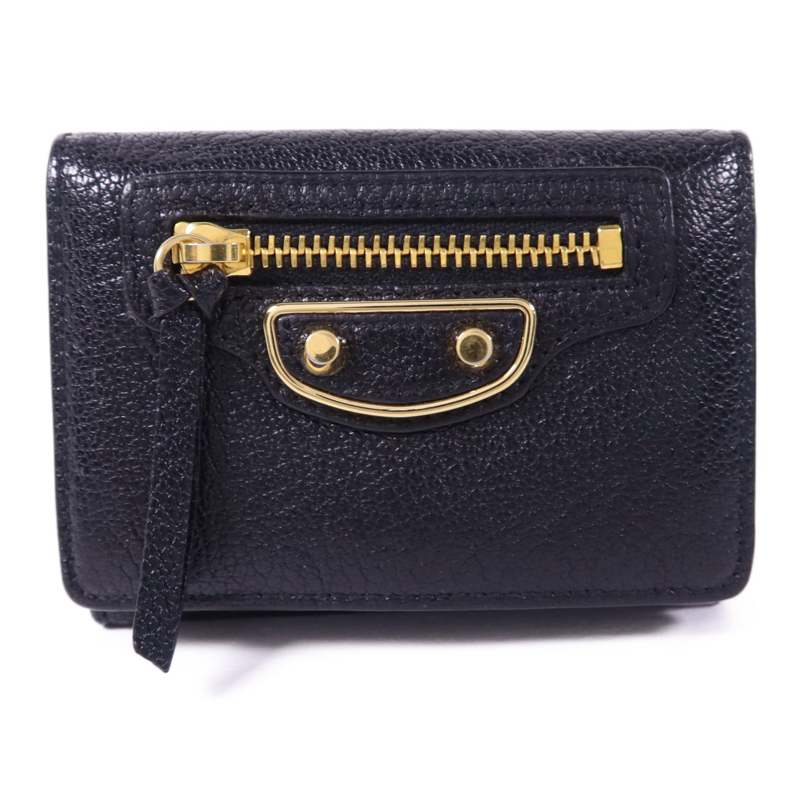 BALENCIAGA 牛皮皮革Trifold Wallet金扣錢包