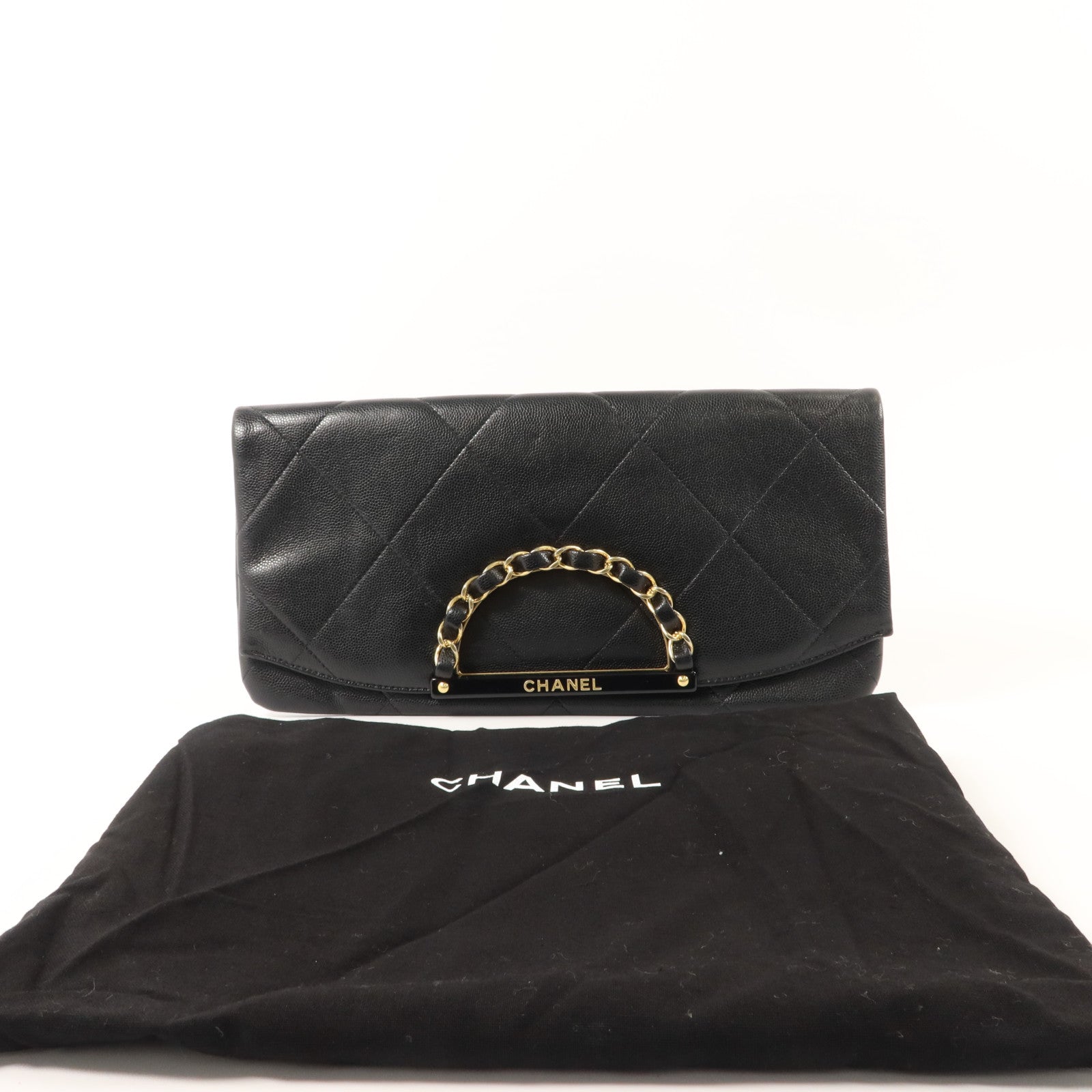 CHANEL 牛皮皮革A Real Catch Clutch金扣手拿包