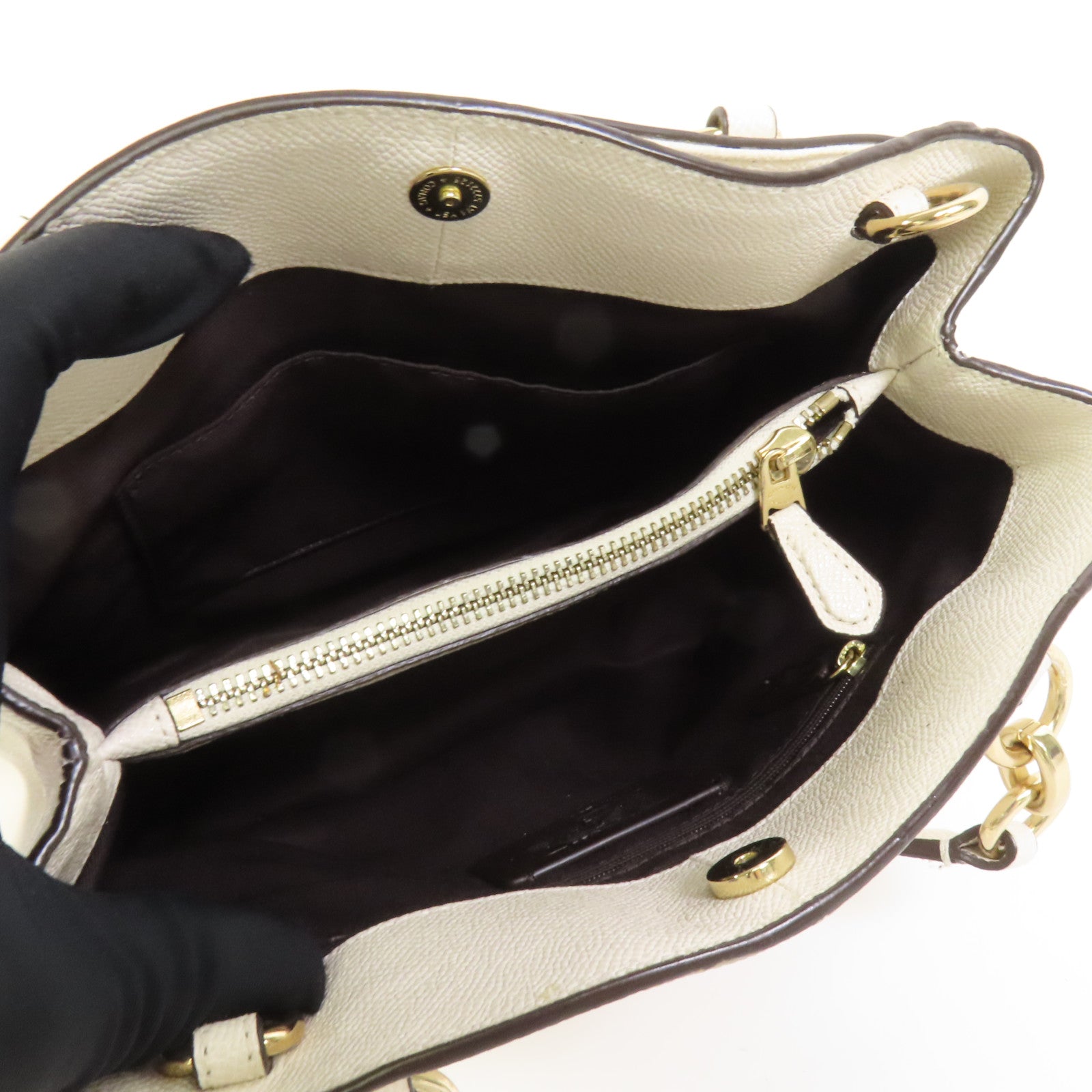 COACH 牛皮皮革Shoulder Bag金扣手挽肩背兩用袋