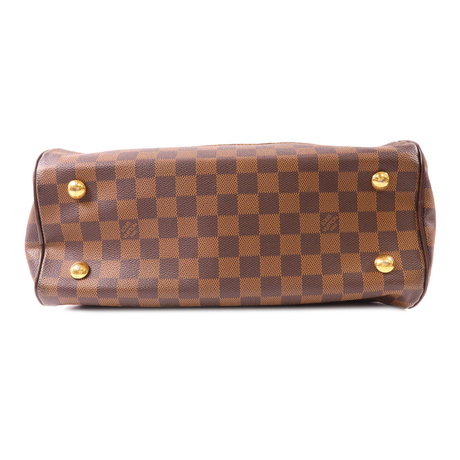 LOUIS VUITTON Damier Duomo金扣手挽袋棕色