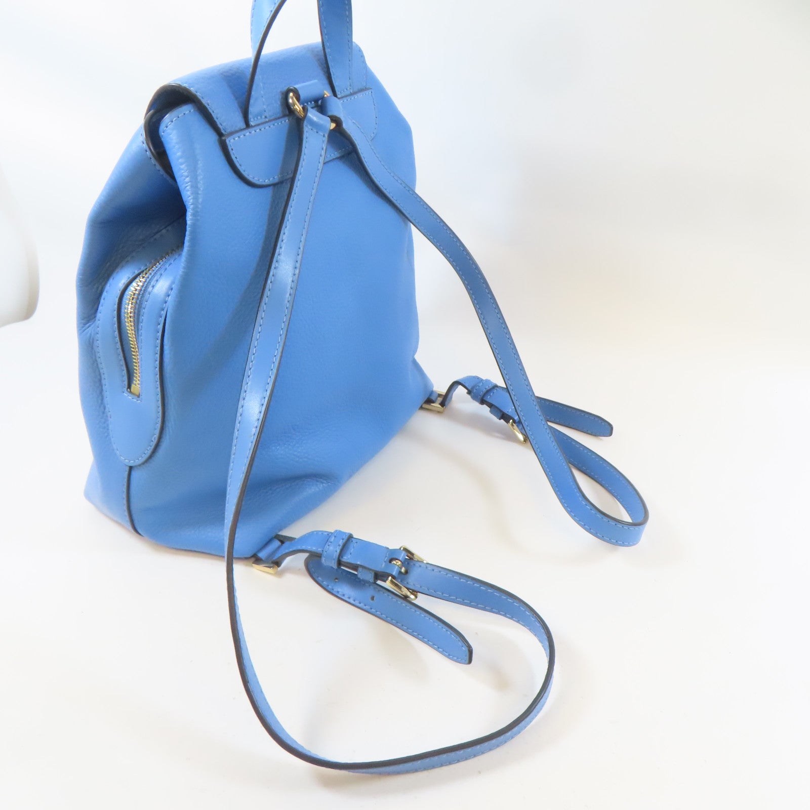 Michael Kors 牛皮皮革Backpack金扣背包藍色