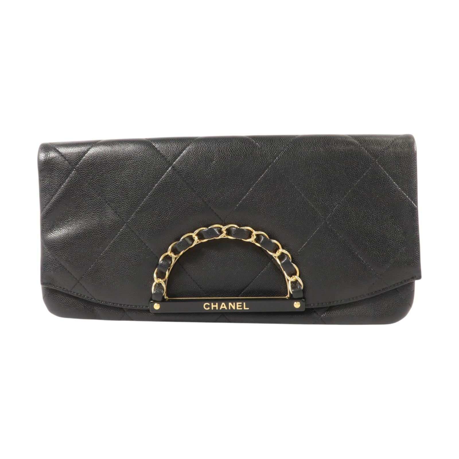 CHANEL 牛皮皮革A Real Catch Clutch金扣手拿包