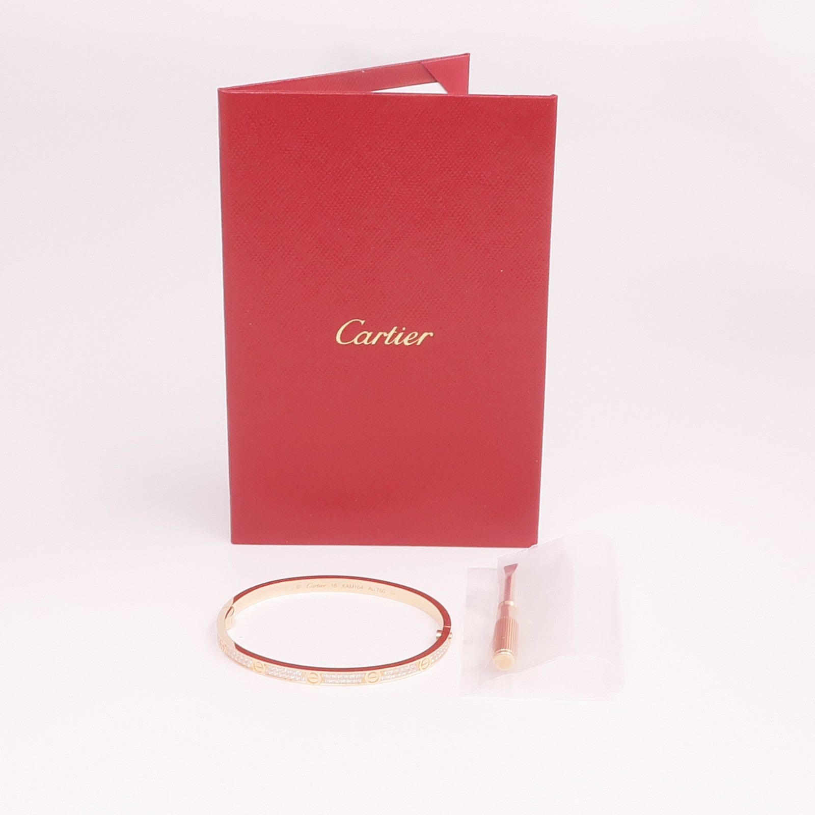 CARTIER 18K玫瑰金Love Bracelet Small Model Full Diamonds鑽石手鐲Cartier#16