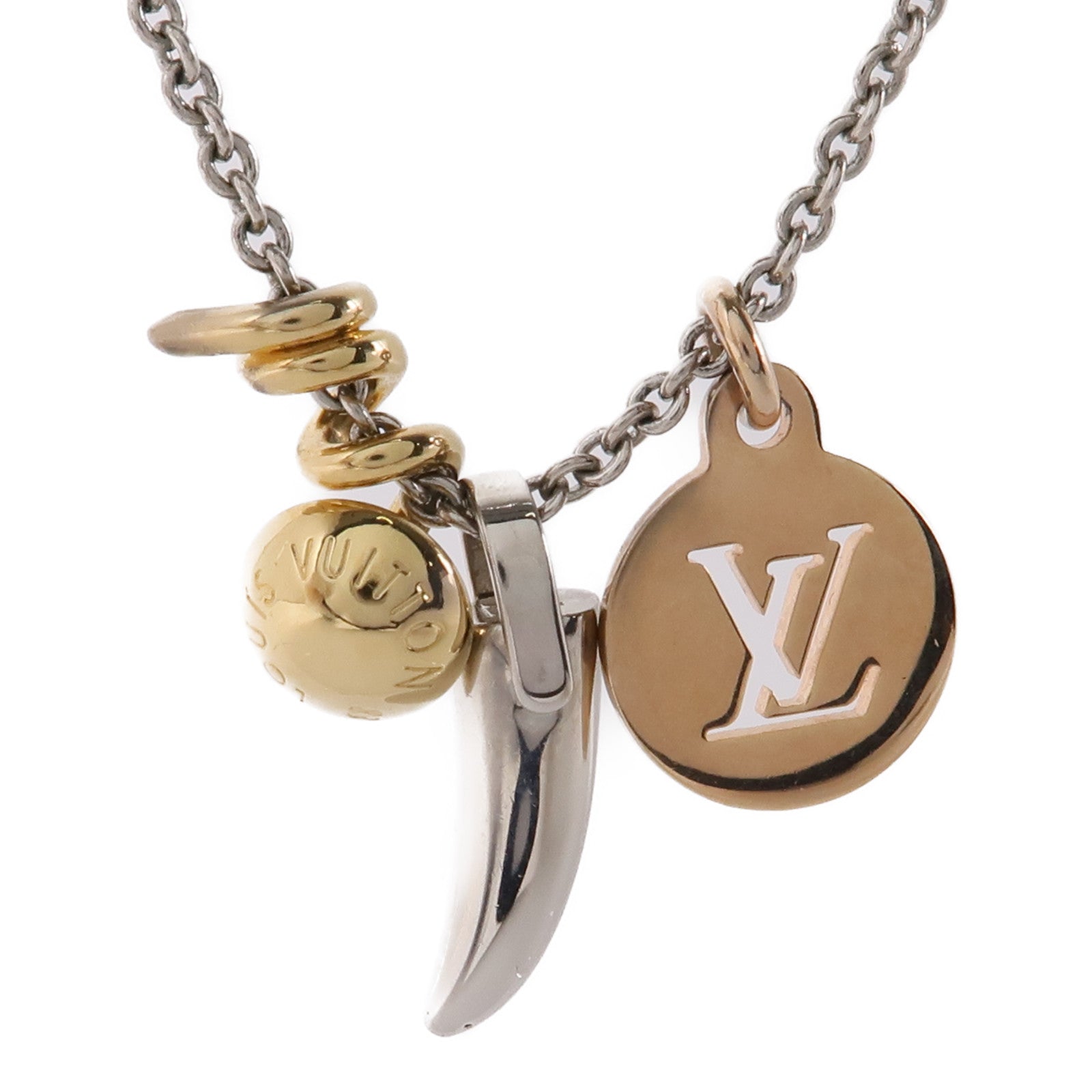 LOUIS VUITTON 金屬Safari Charms Pendant項鍊金色/銀色/銅色
