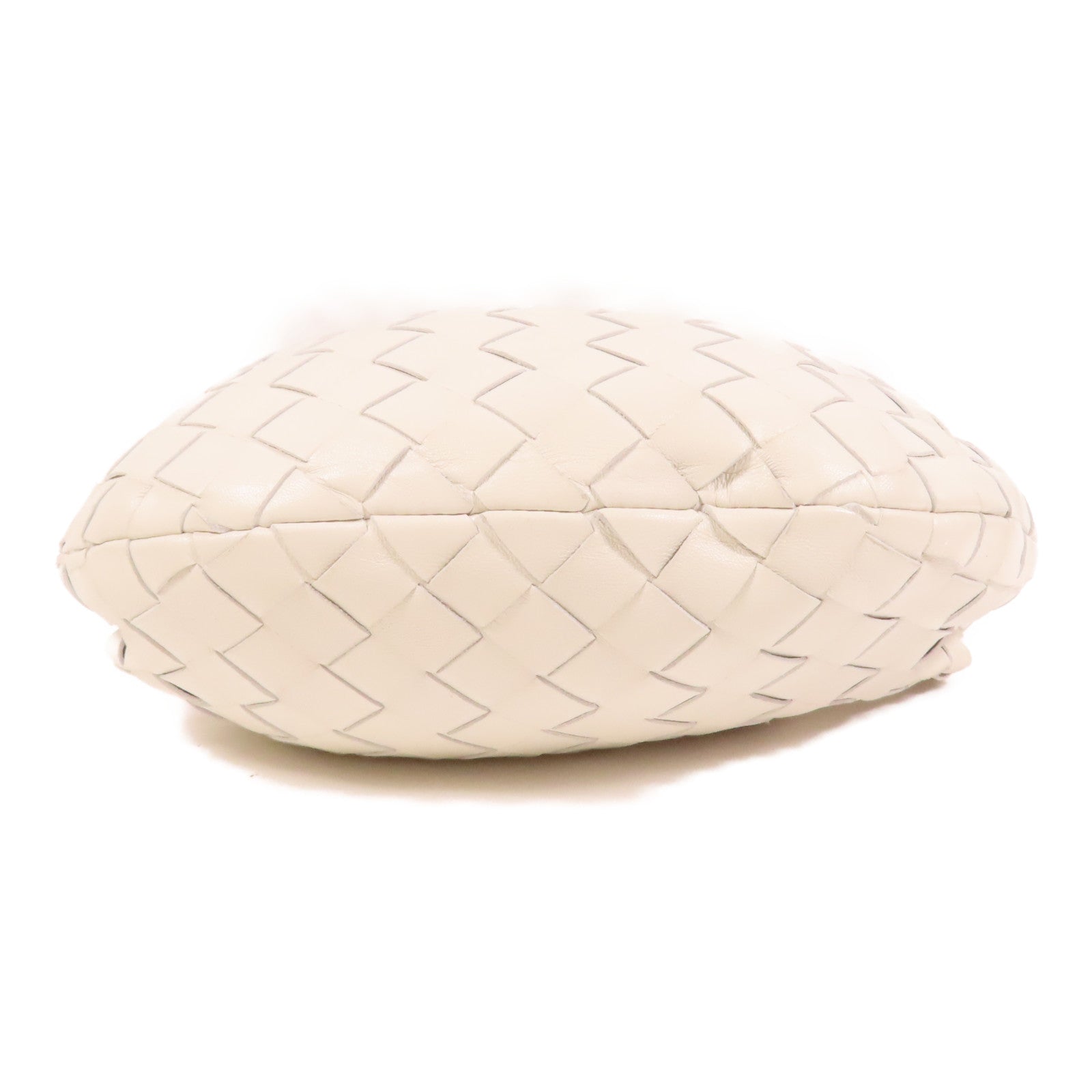 BOTTEGA VENETA 羊皮皮革Mini Jodie金扣手挽袋白色