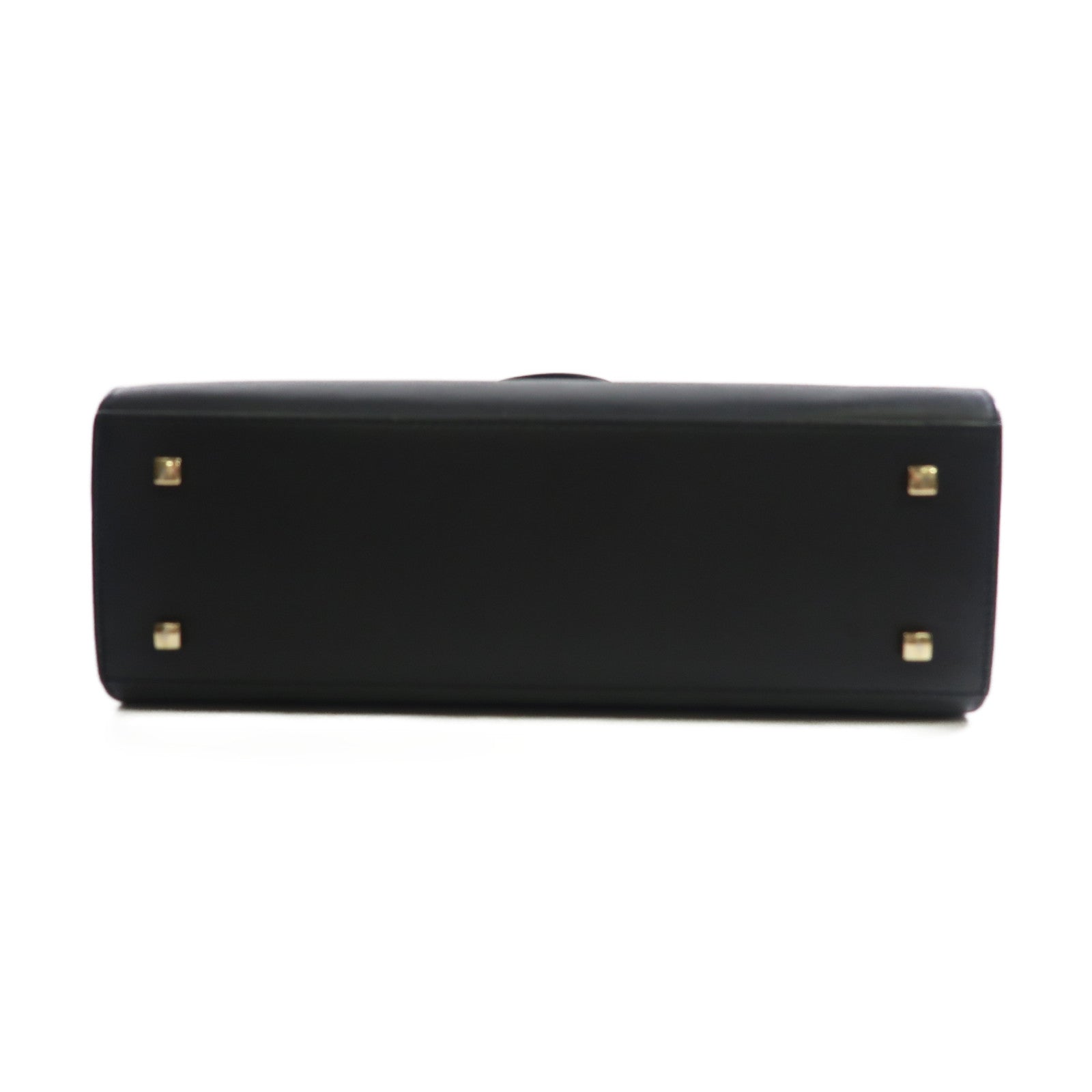 Delvaux 【激減優惠】牛皮皮革Delvaux Tempete MM金扣手挽肩背兩用袋黑色