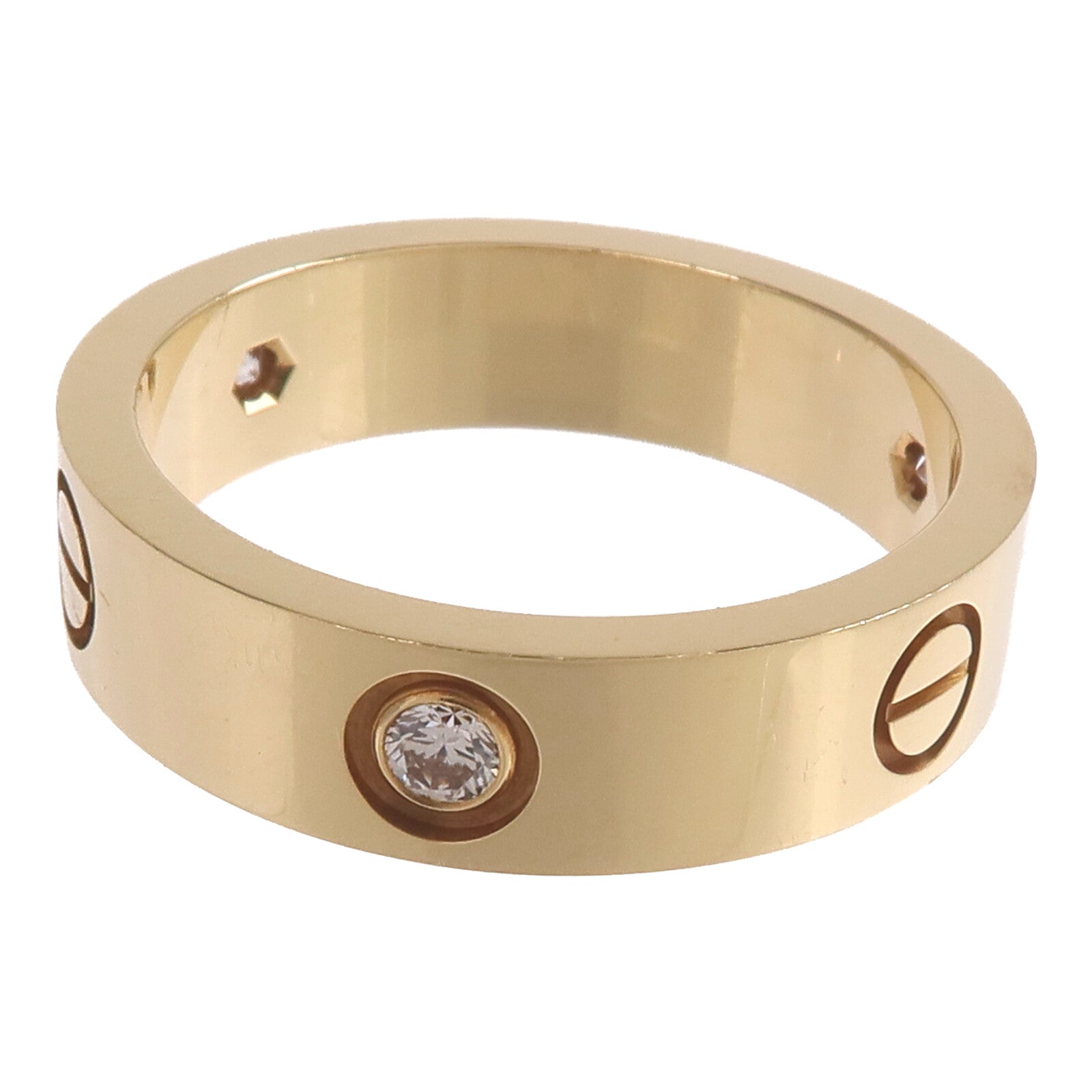 CARTIER 18K黃金Love Ring 3 Diamonds鑽石戒指