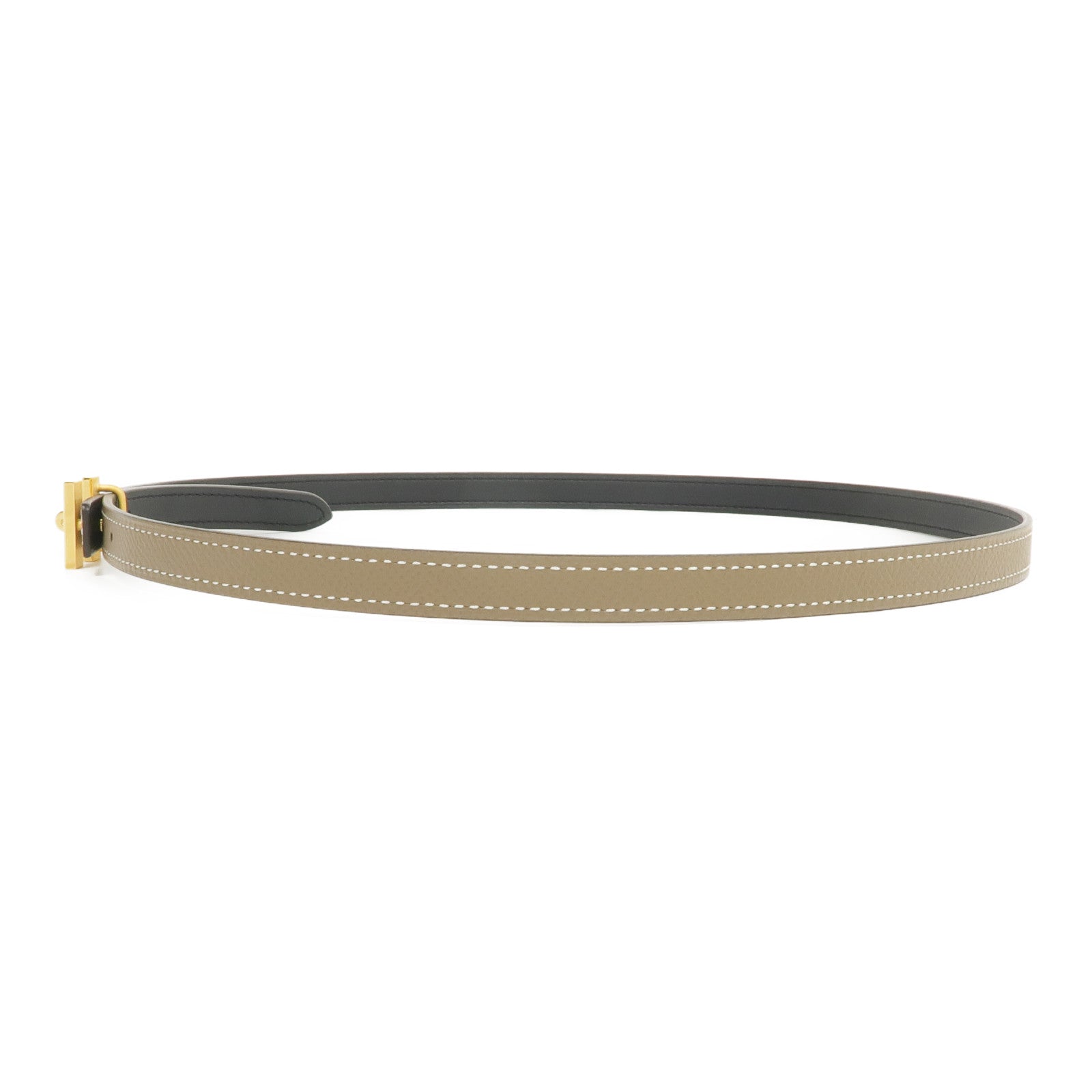 HERMES Epsom/Swift皮革H Belt金扣皮帶Etoupe