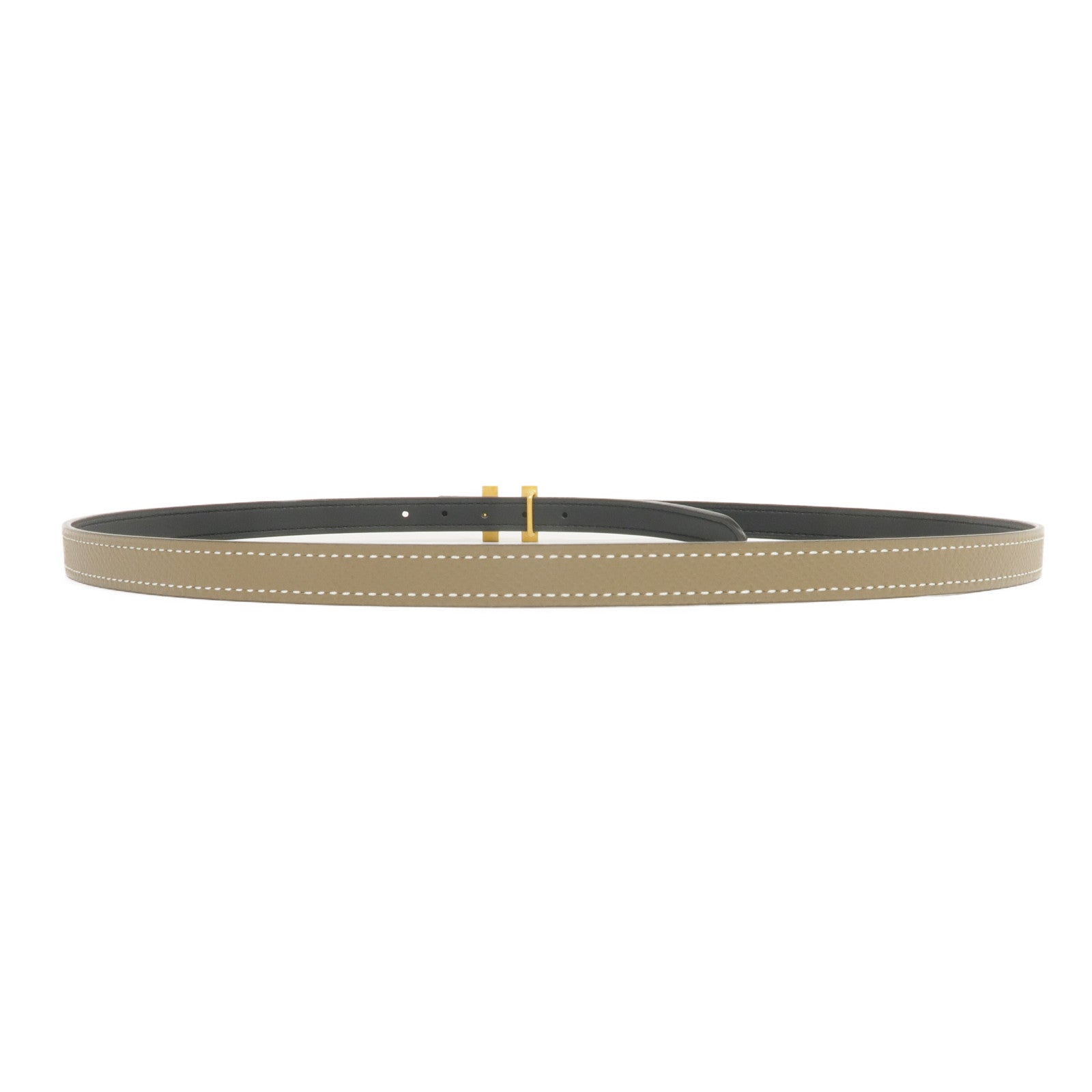 HERMES Epsom/Swift皮革H Belt金扣皮帶Etoupe
