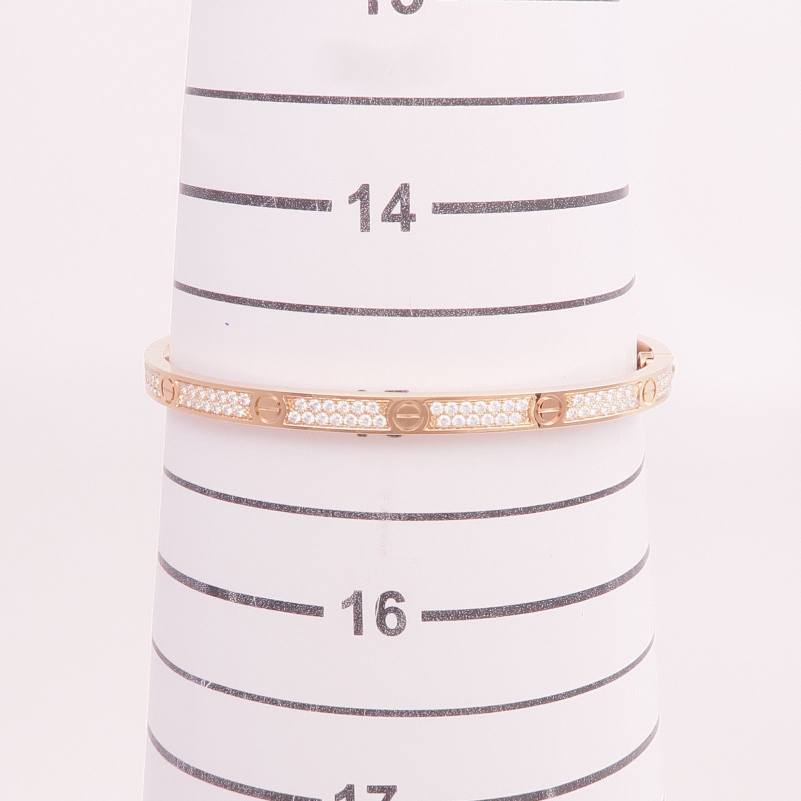 CARTIER 18K玫瑰金Love Bracelet Small Model Full Diamonds鑽石手鐲Cartier#16