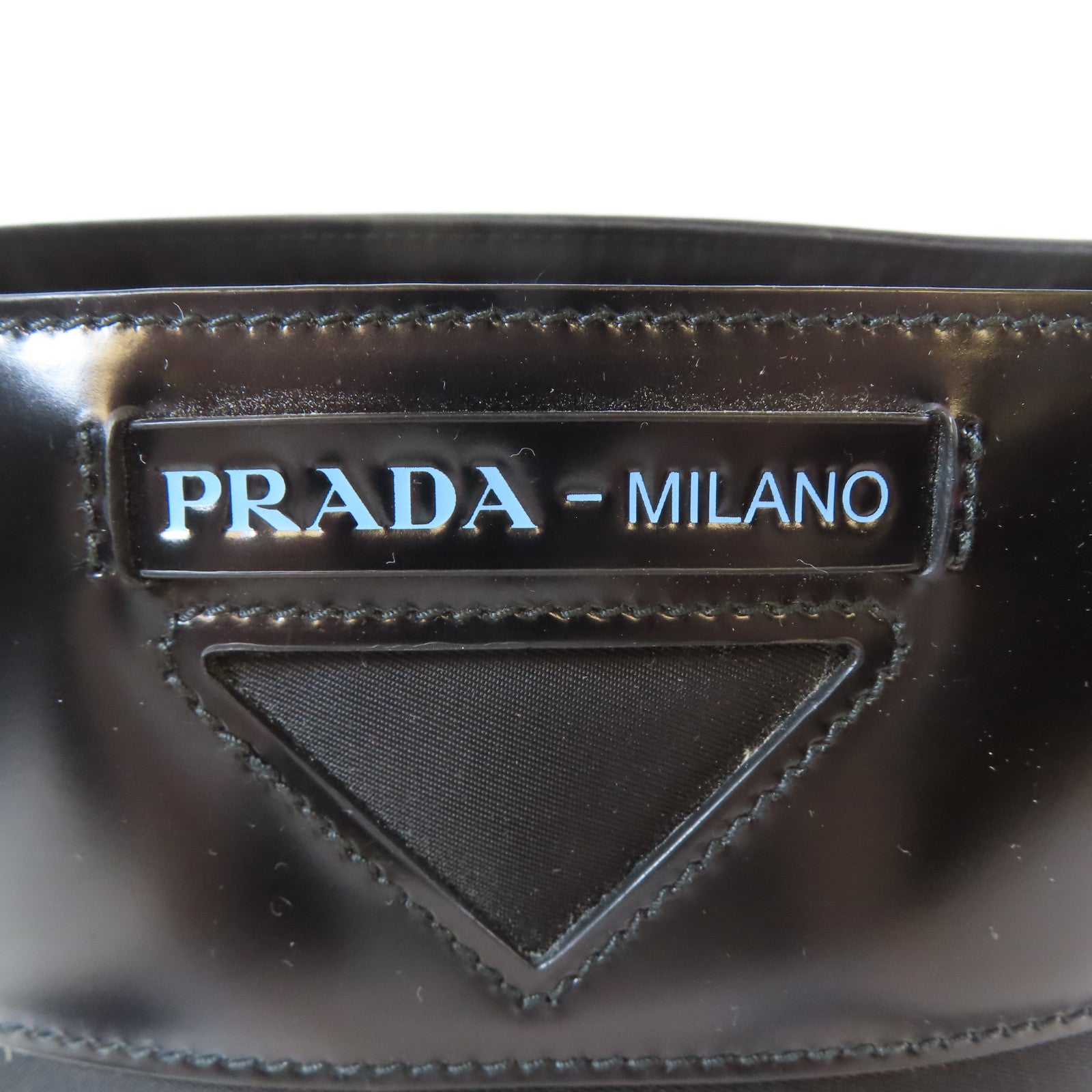 PRADA 牛皮皮革/尼龍Ouverture Bucket Bag銀扣手挽肩背兩用袋黑色