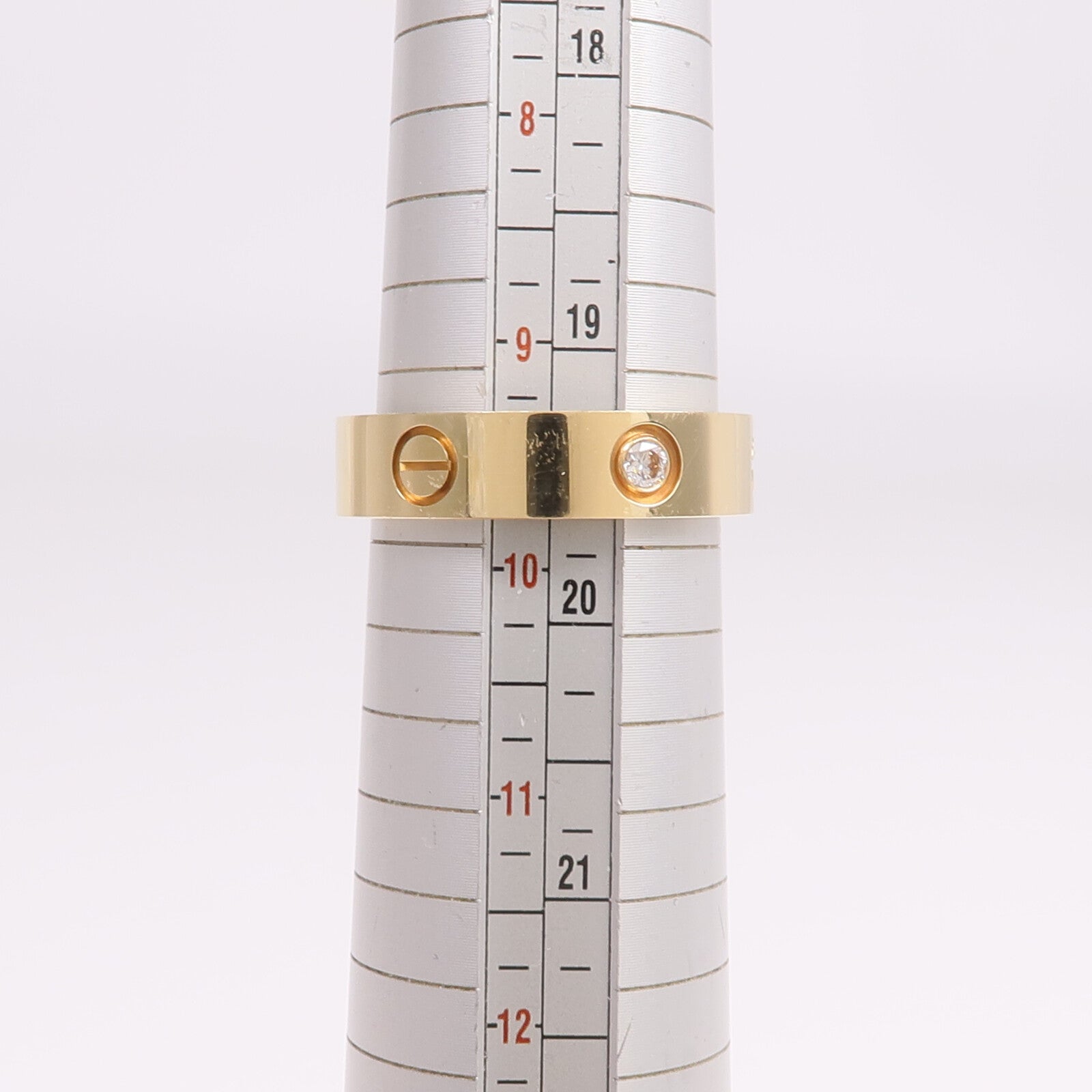 CARTIER 18K黃金Love Ring 3 Diamonds鑽石戒指