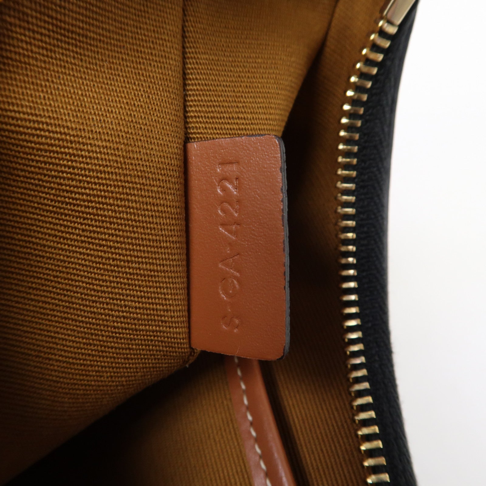 CELINE Triomphe帆布Ava金扣肩背袋啡色