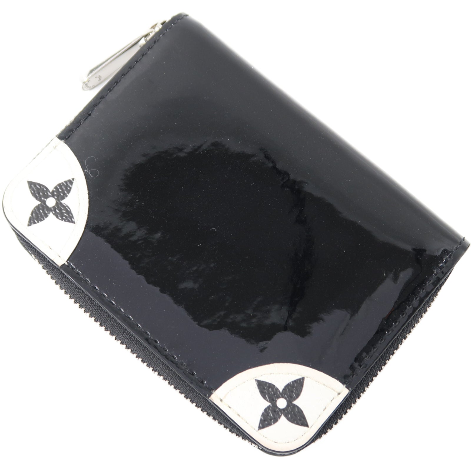 LOUIS VUITTON Vernis Coin/Card Case銀扣卡片套/鎖匙包黑色