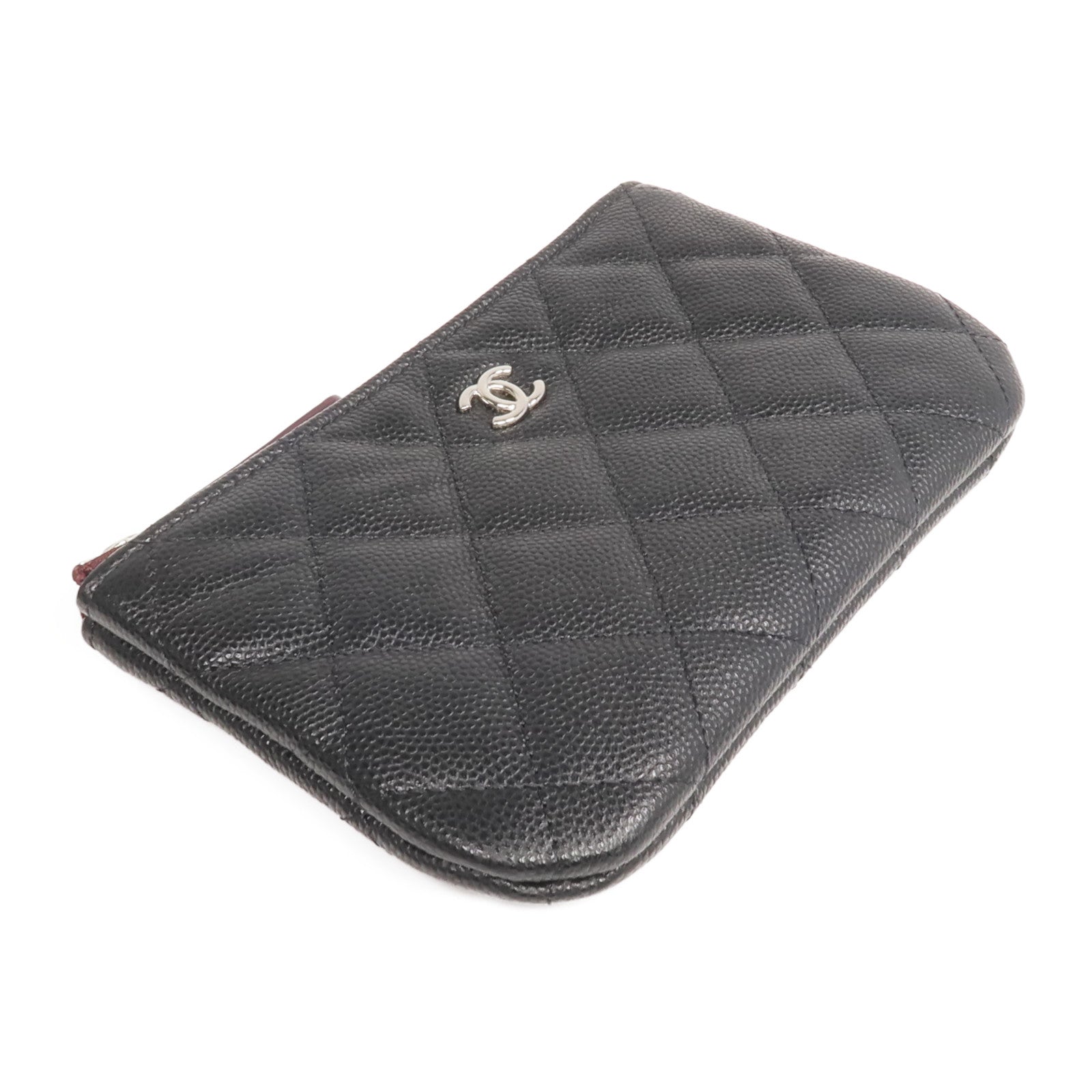 CHANEL 牛皮皮革Coin Case/Pouch銀扣零錢包/手拿包