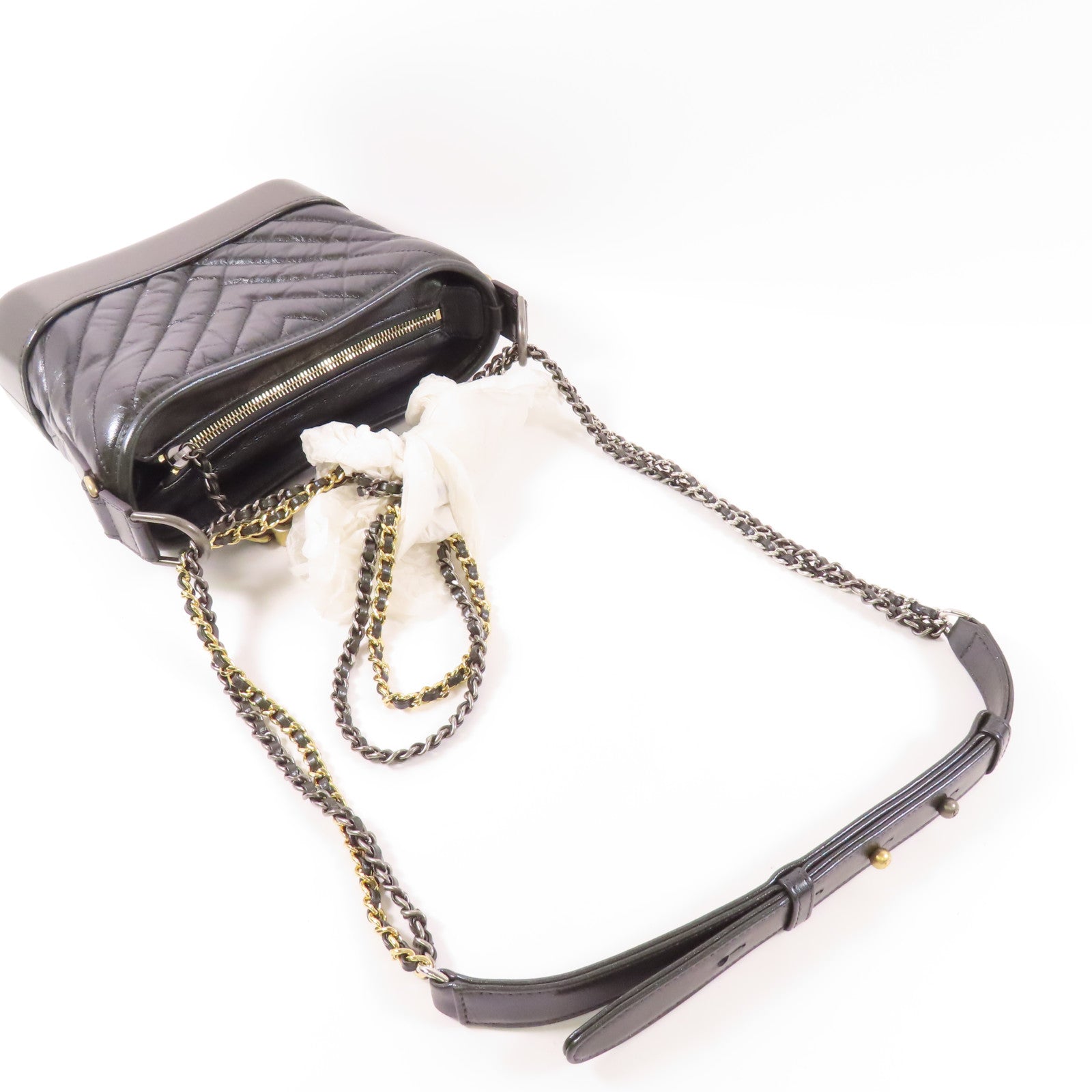CHANEL 牛皮皮革Mini Gabrielle鏈帶肩背袋