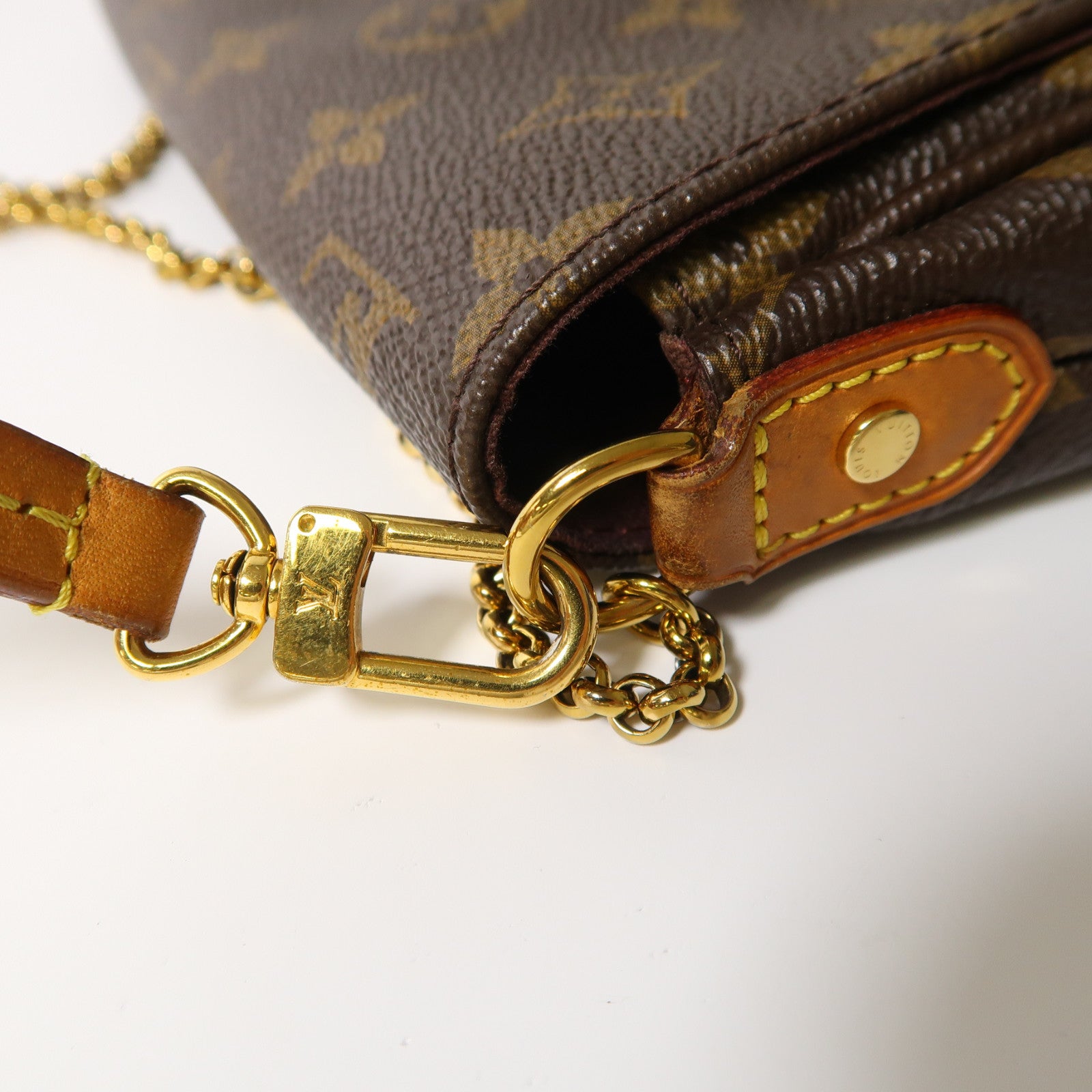 LOUIS VUITTON Monogram Favorite PM金扣手挽肩背兩用袋啡色