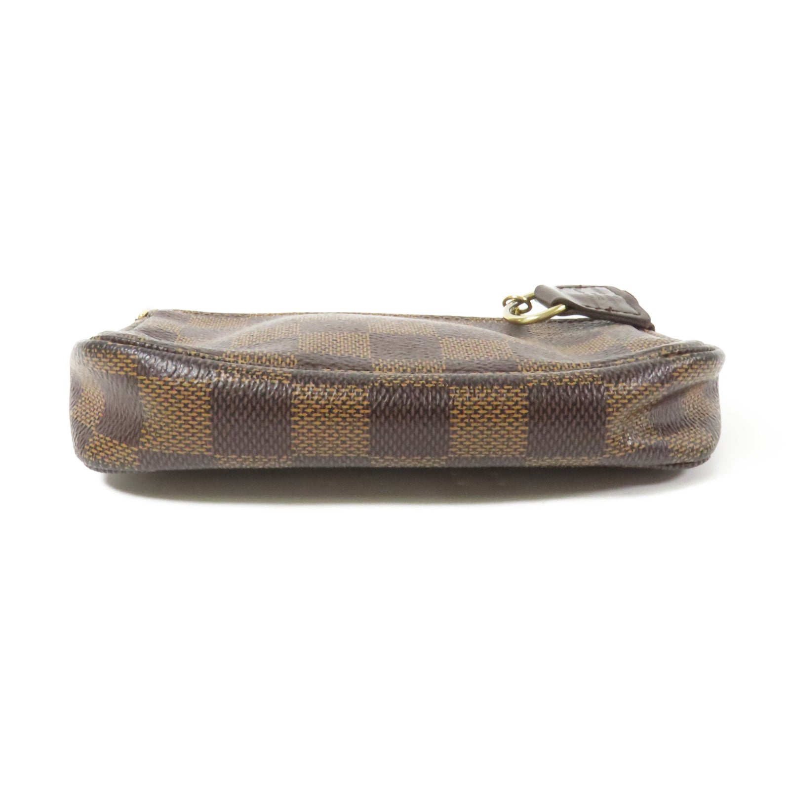 LOUIS VUITTON Damier Mini Pochette金扣鏈帶手挽袋
