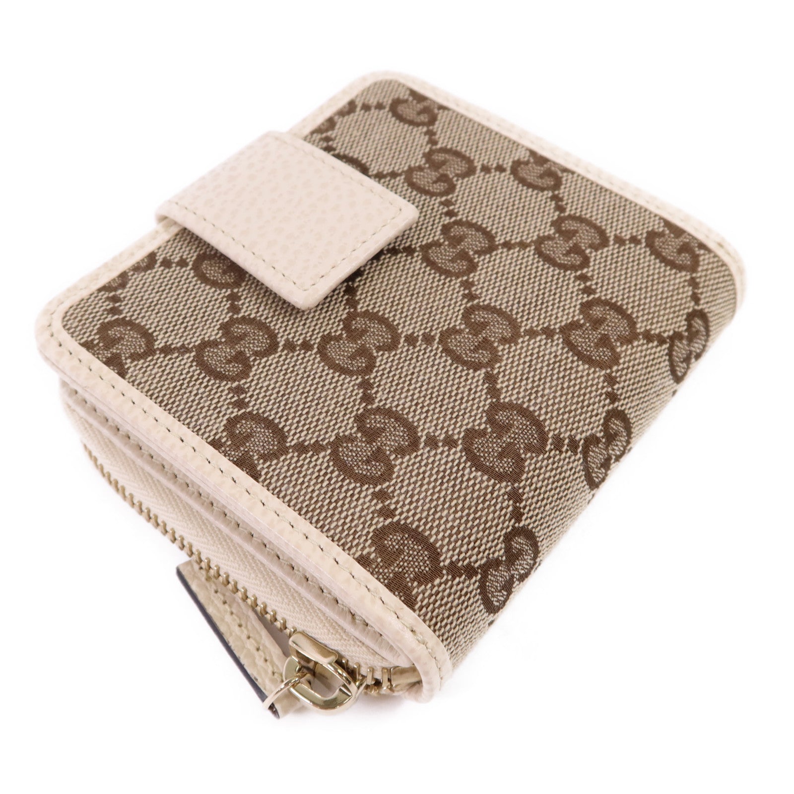GUCCI 帆布Bifold Wallet金扣錢包