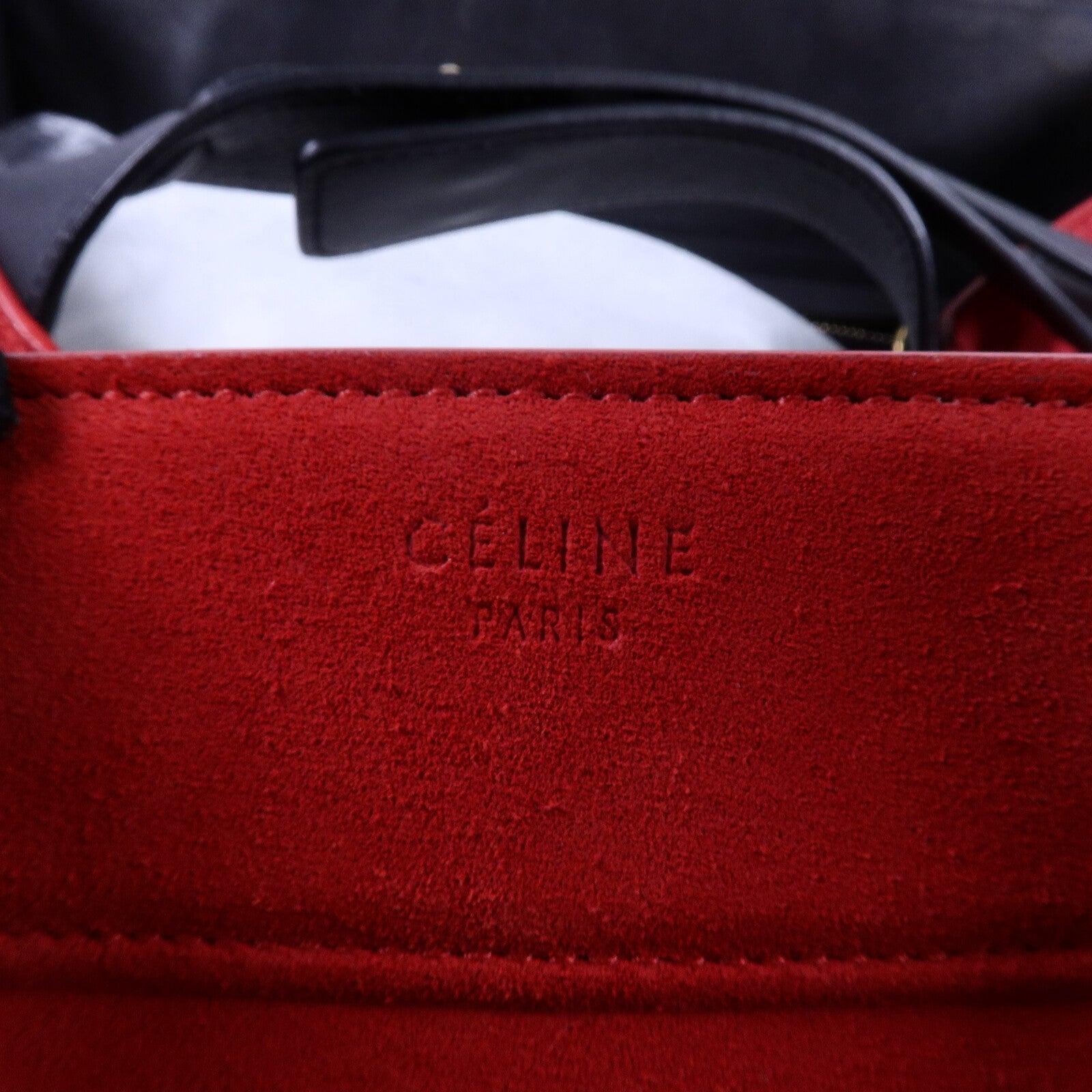 CELINE 牛皮/麂皮皮革Micro Luggage手挽袋