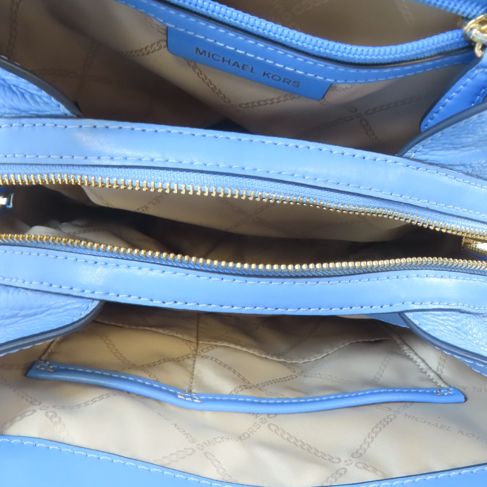 Michael Kors 牛皮皮革Backpack金扣背包藍色