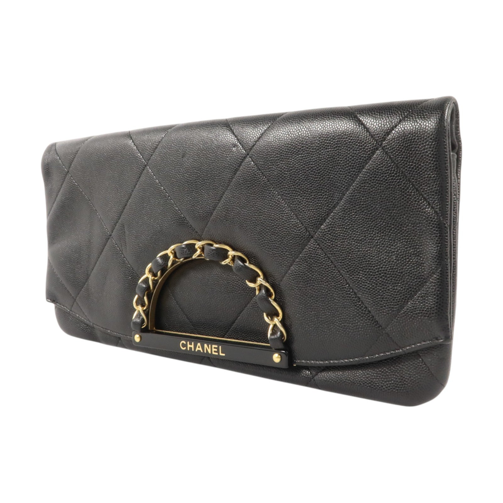 CHANEL 牛皮皮革A Real Catch Clutch金扣手拿包