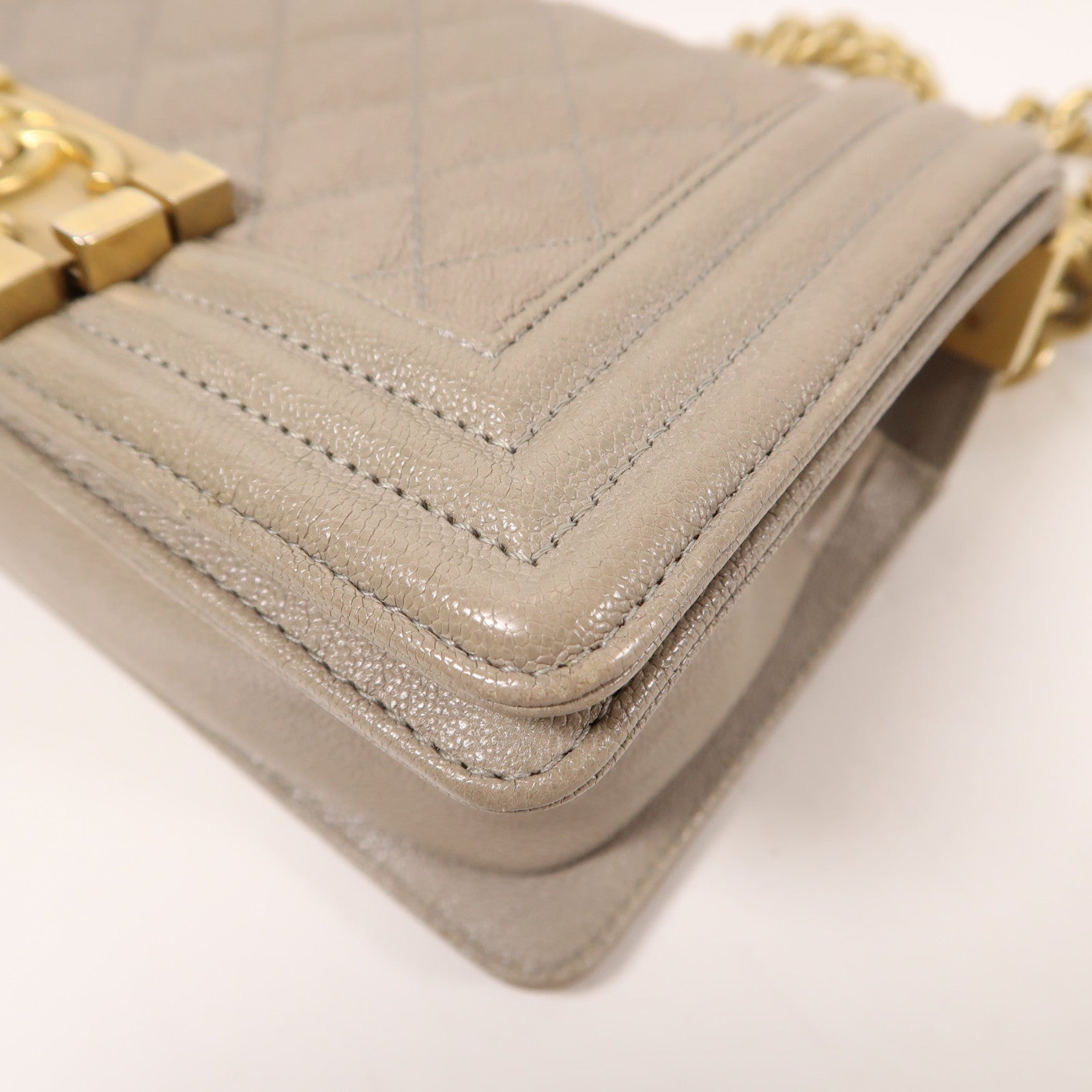 CHANEL 【激減優惠】牛皮皮革Boy 20金扣肩背袋