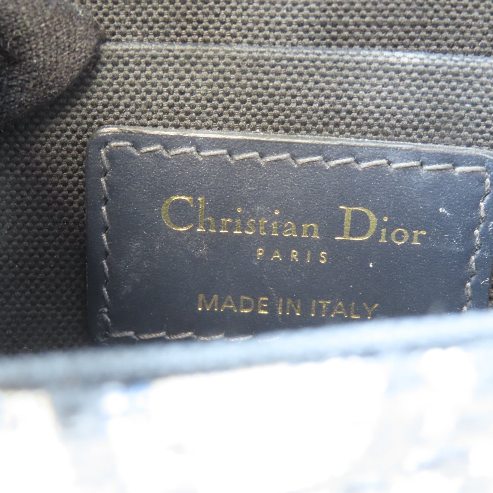 Dior 帆布/皮革Montaigne 30金扣肩背袋藍色