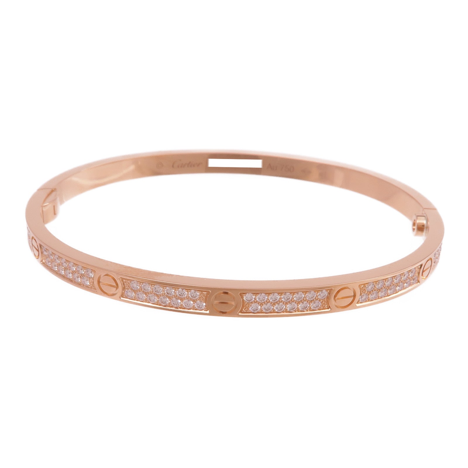 CARTIER 18K玫瑰金Love Bracelet Small Model Full Diamonds鑽石手鐲Cartier#16