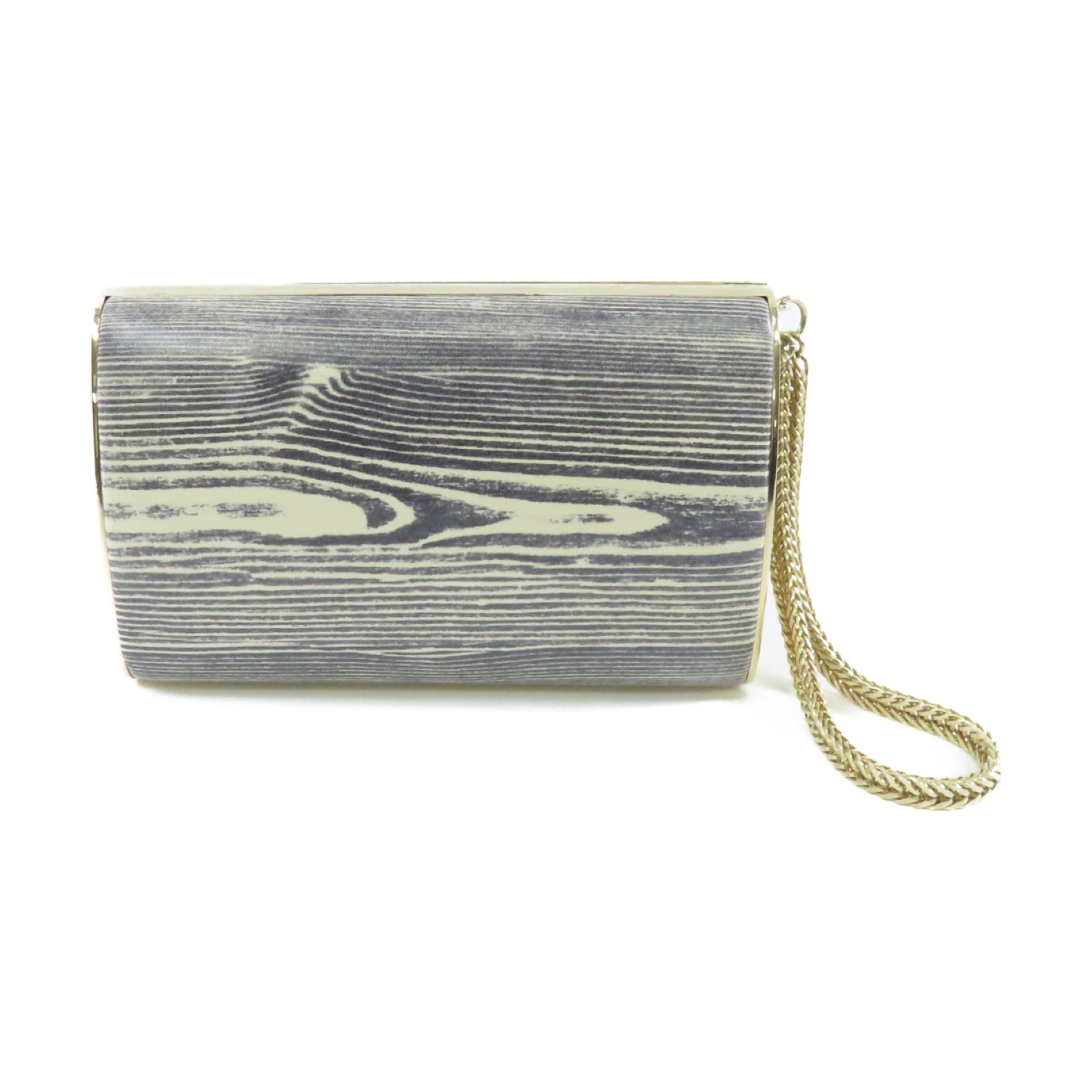 JIMMY CHOO 牛皮皮革Clutch Bag金扣手拿包灰色/白色