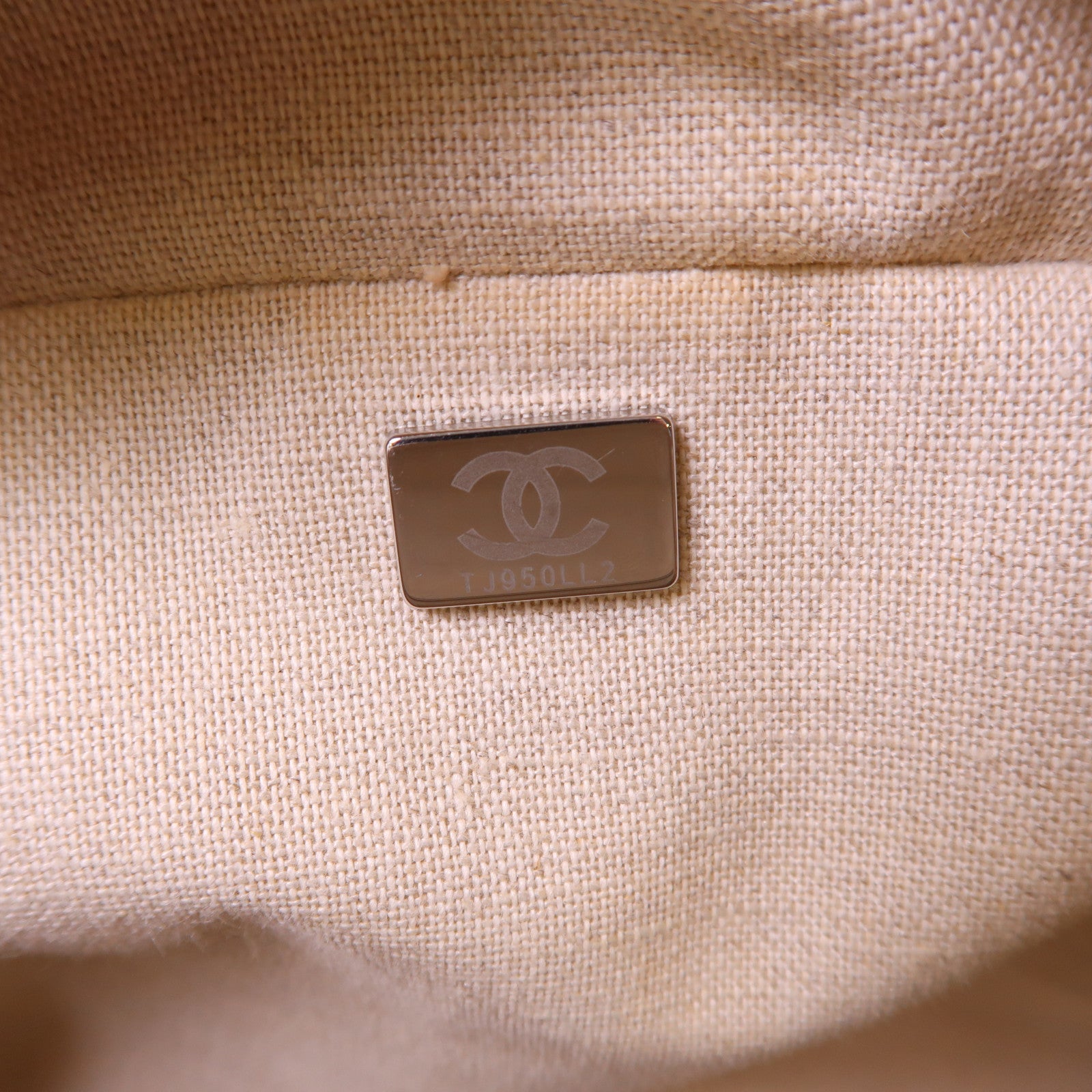 CHANEL 帆布Deauville Bowling Bag銀扣手挽肩背兩用袋