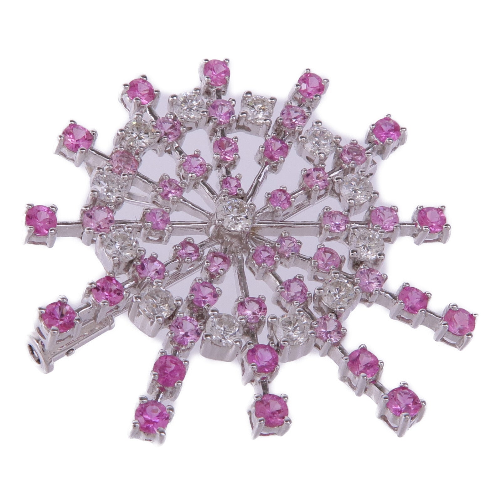 JEWELRY 18K白金Sapphire Diamond Brooch粉紅藍寶石/鑽石胸針