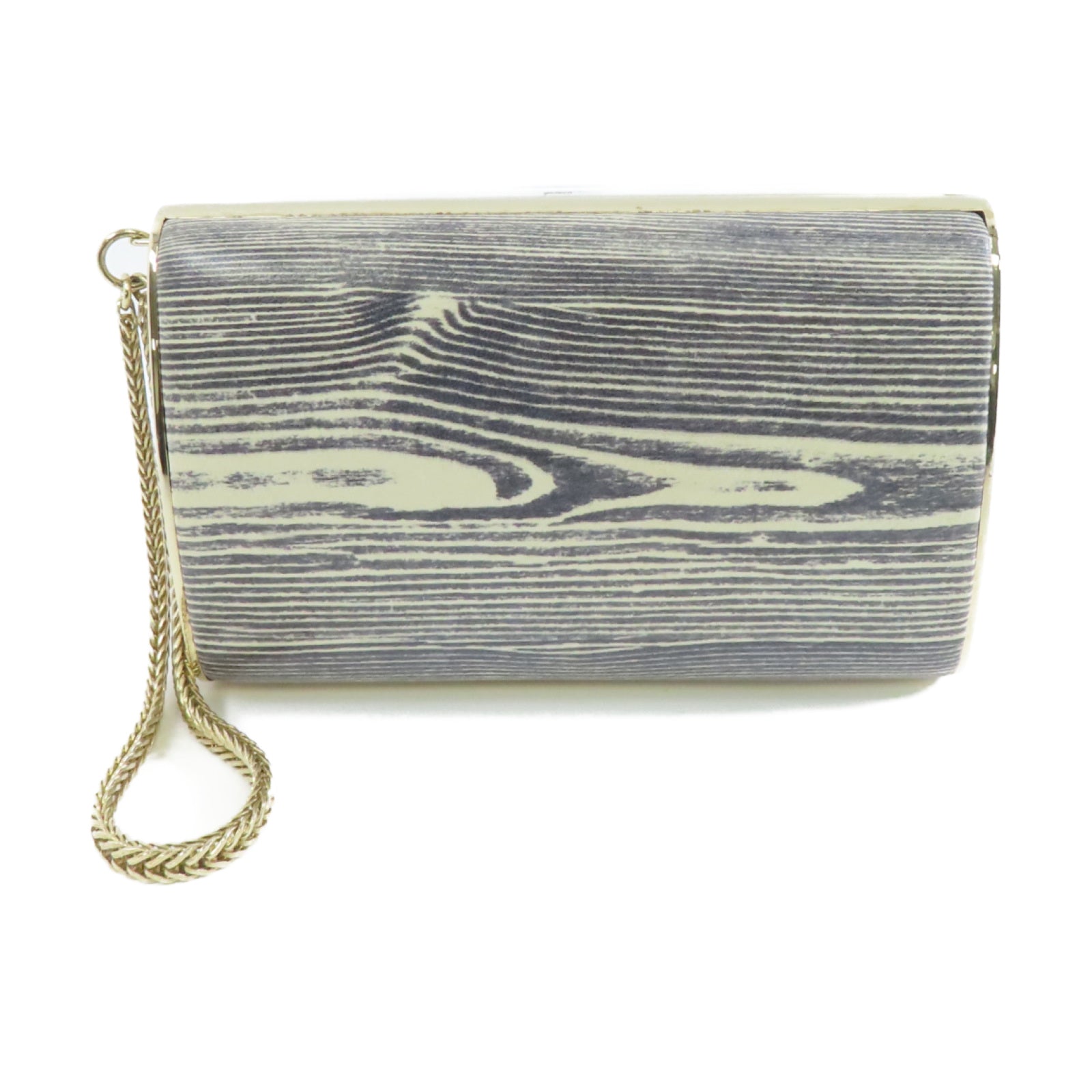 JIMMY CHOO 牛皮皮革Clutch Bag金扣手拿包灰色/白色